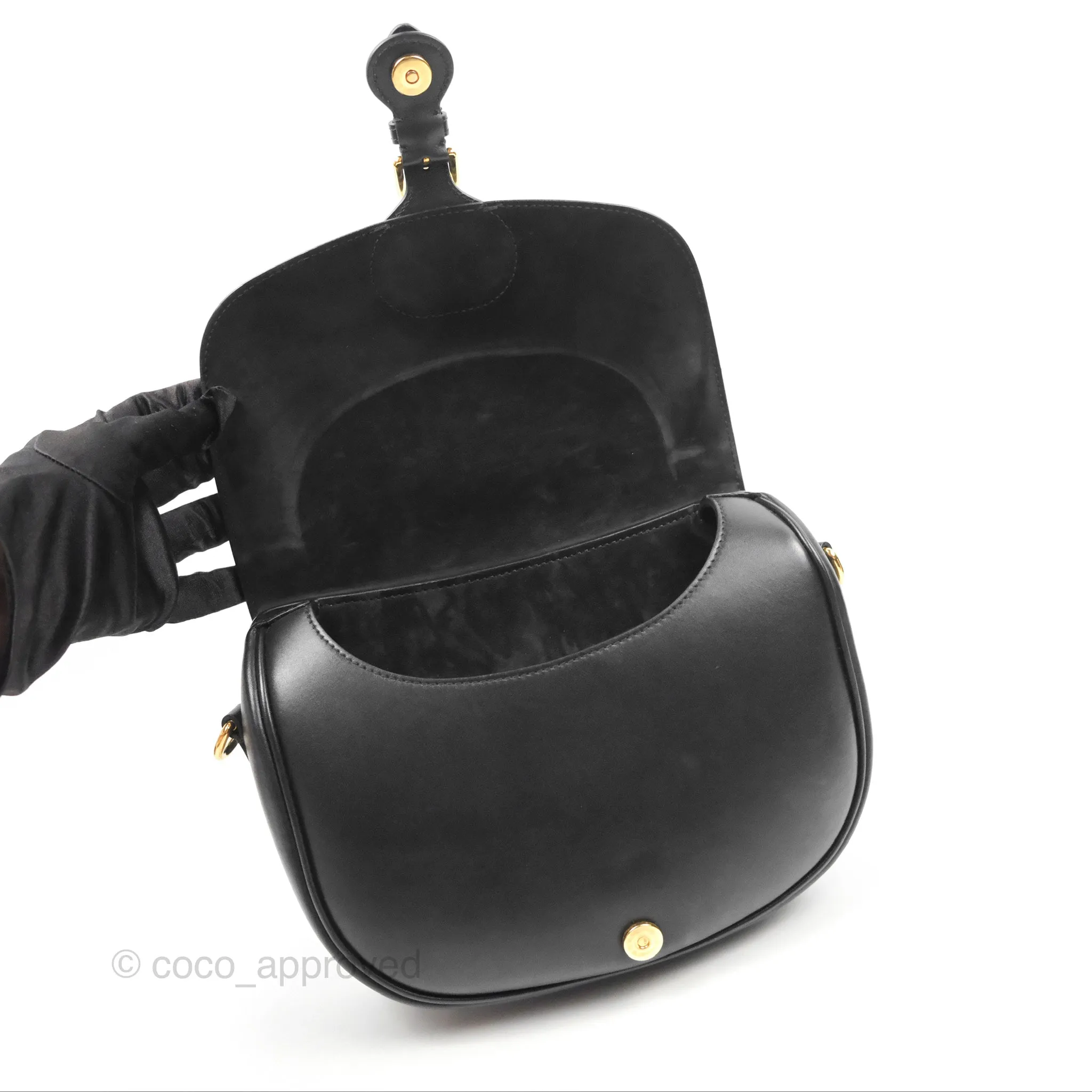 Christian Dior Medium Bobby Flap Black Box Calfskin
