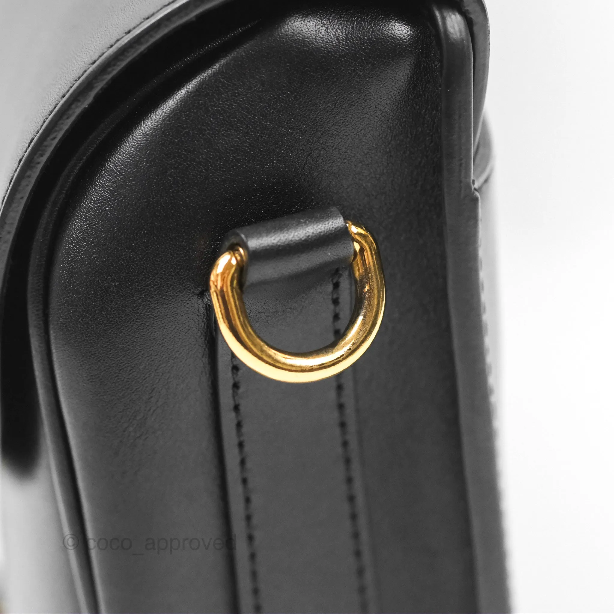 Christian Dior Medium Bobby Flap Black Box Calfskin