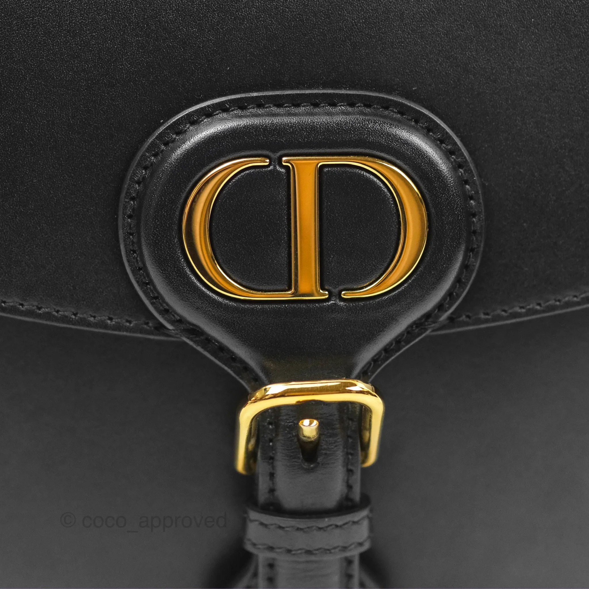 Christian Dior Medium Bobby Flap Black Box Calfskin