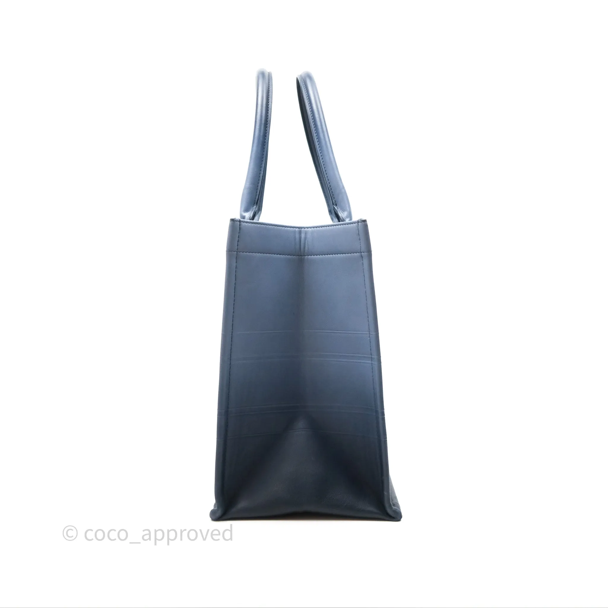 Christian Dior Medium Book Tote Blue Calfskin