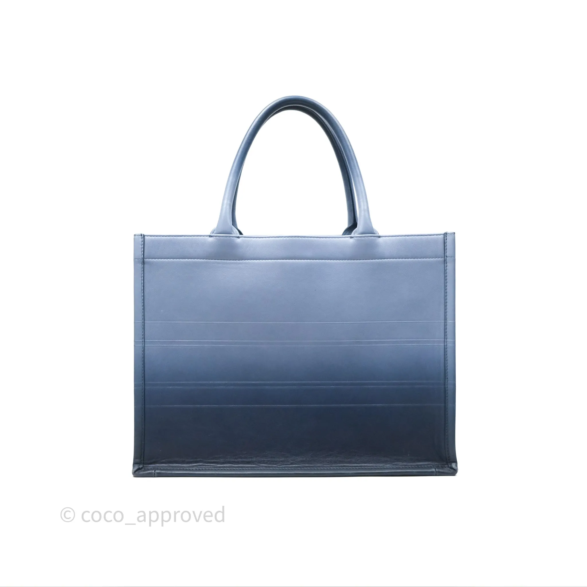 Christian Dior Medium Book Tote Blue Calfskin