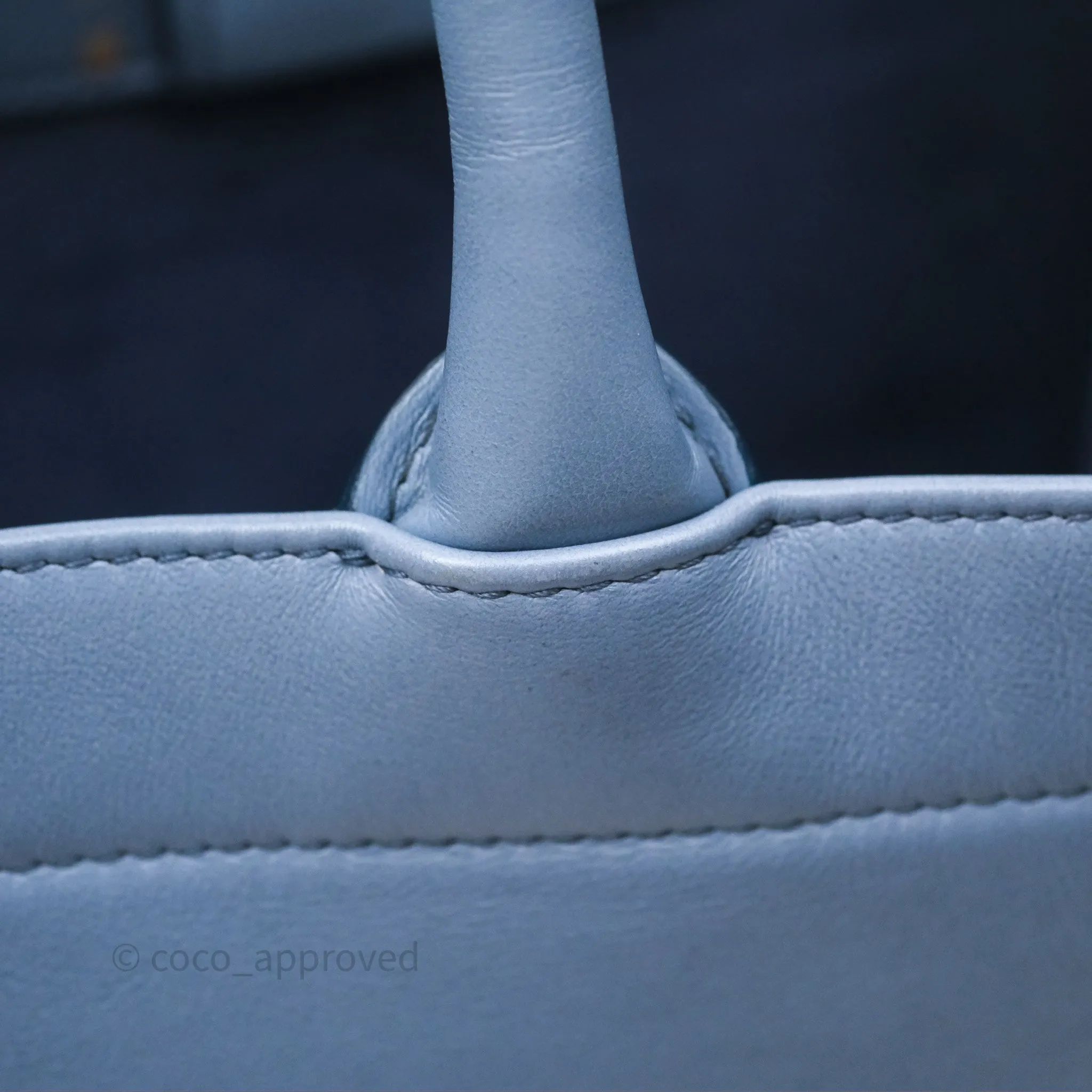 Christian Dior Medium Book Tote Blue Calfskin