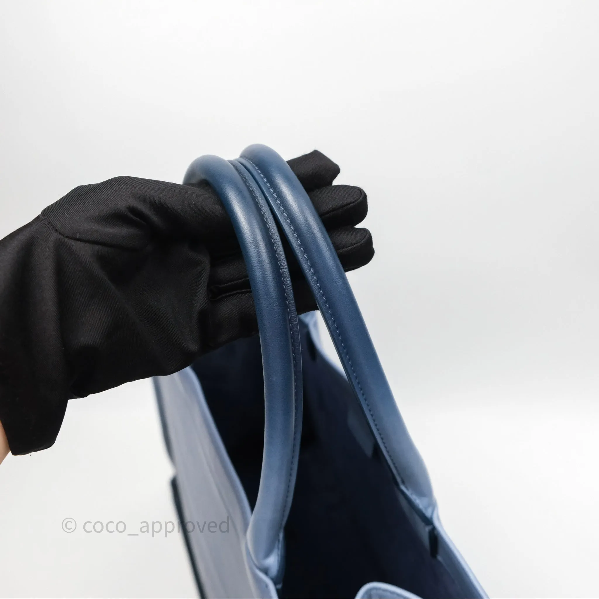 Christian Dior Medium Book Tote Blue Calfskin
