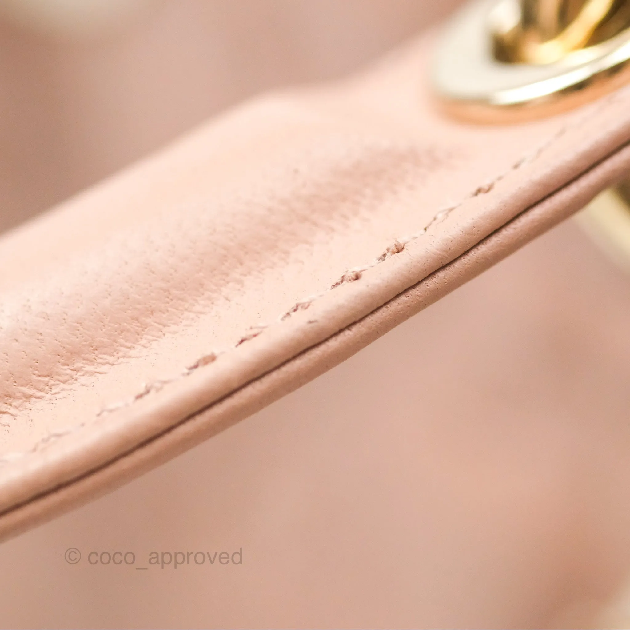 Christian Dior Medium Lady D-Joy Nude Pink Lambskin Heart Quilted