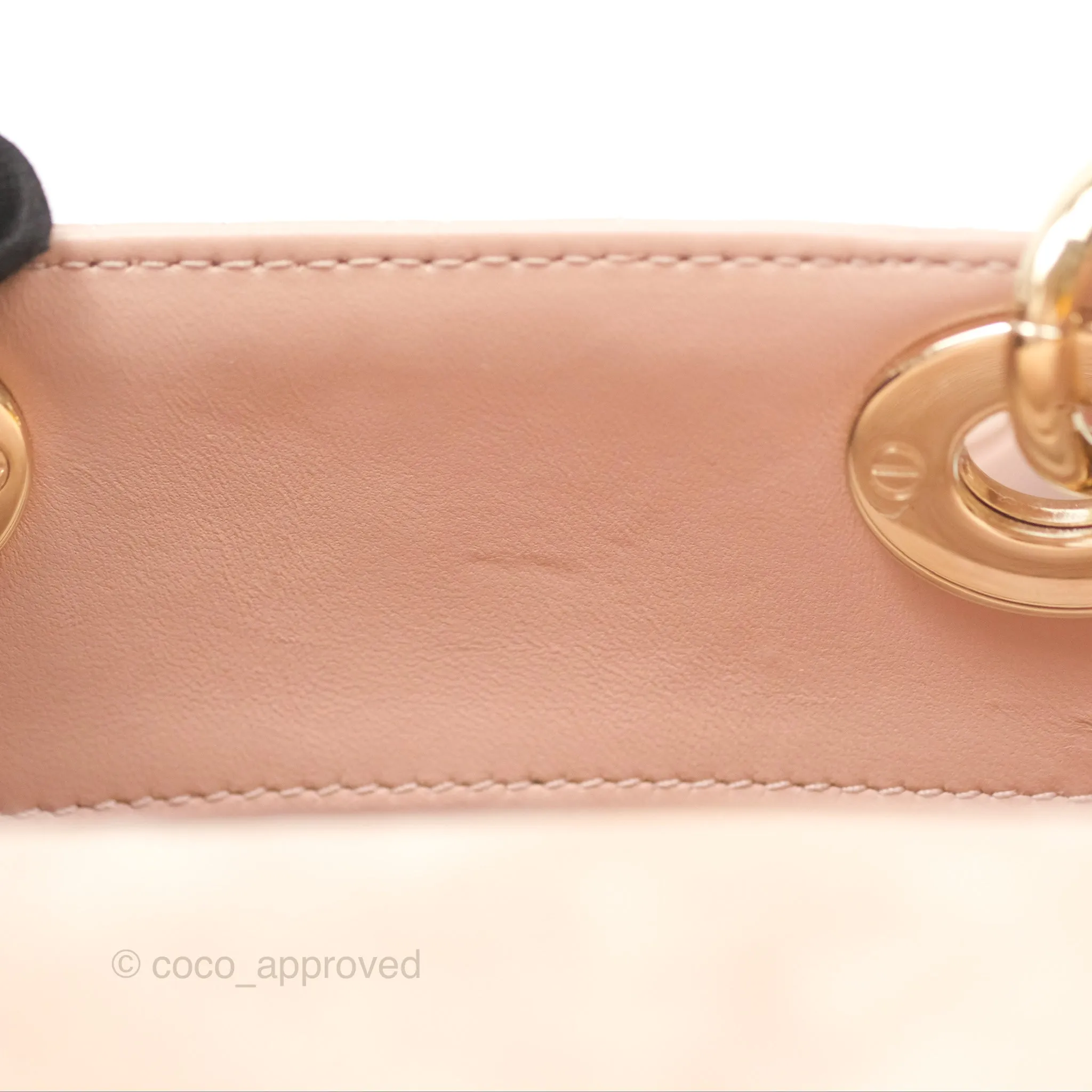 Christian Dior Medium Lady D-Joy Nude Pink Lambskin Heart Quilted