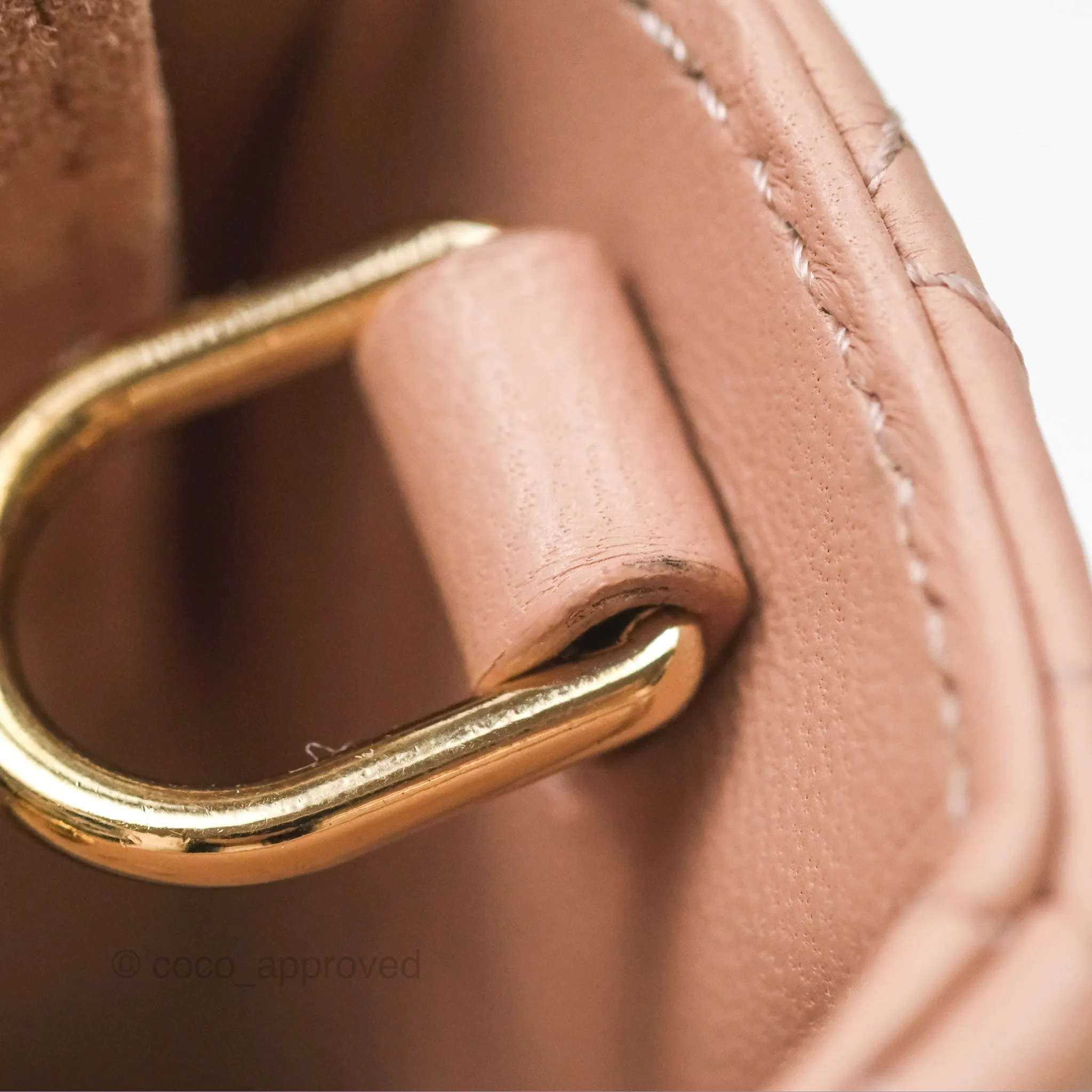 Christian Dior Medium Lady D-Joy Nude Pink Lambskin Heart Quilted