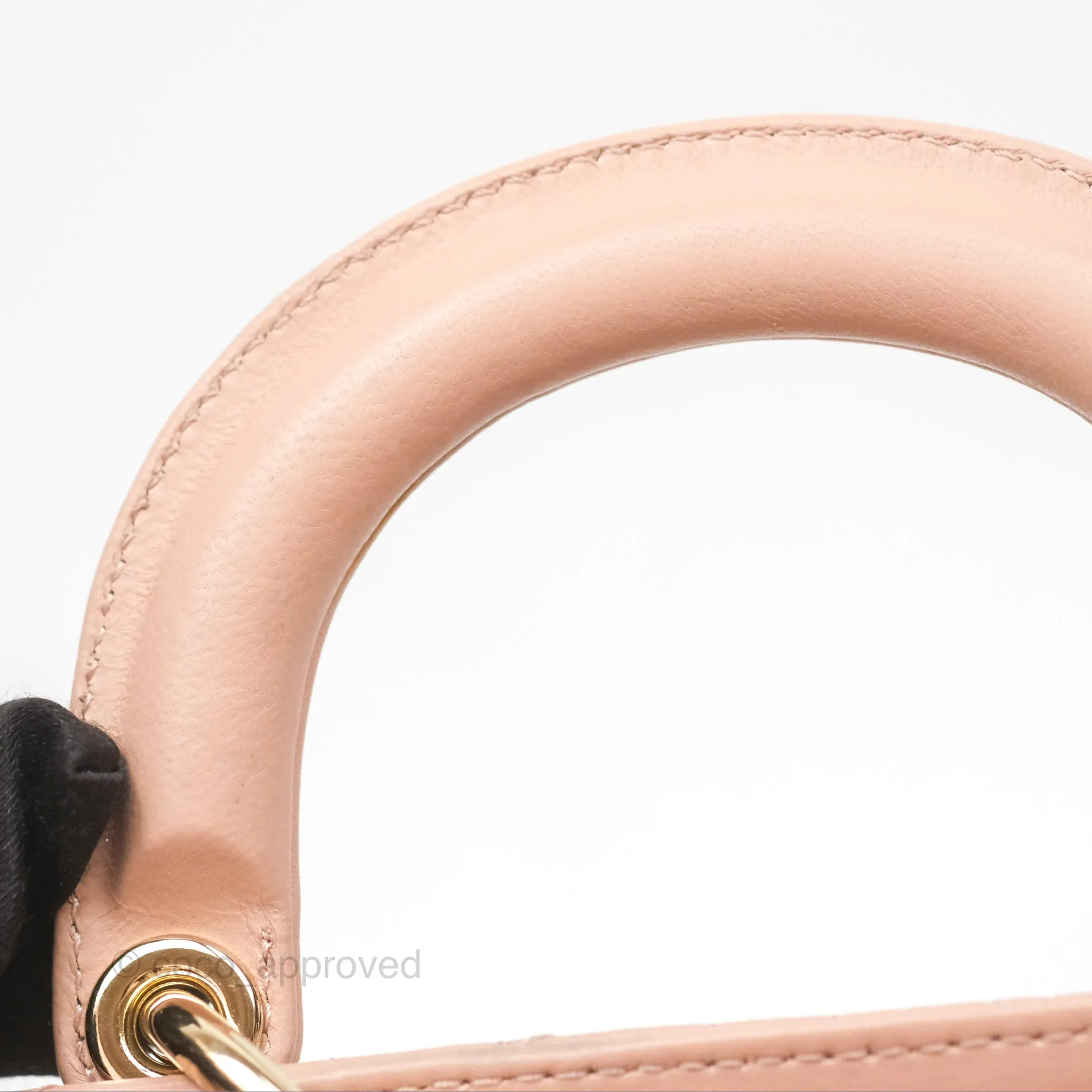 Christian Dior Medium Lady D-Joy Nude Pink Lambskin Heart Quilted