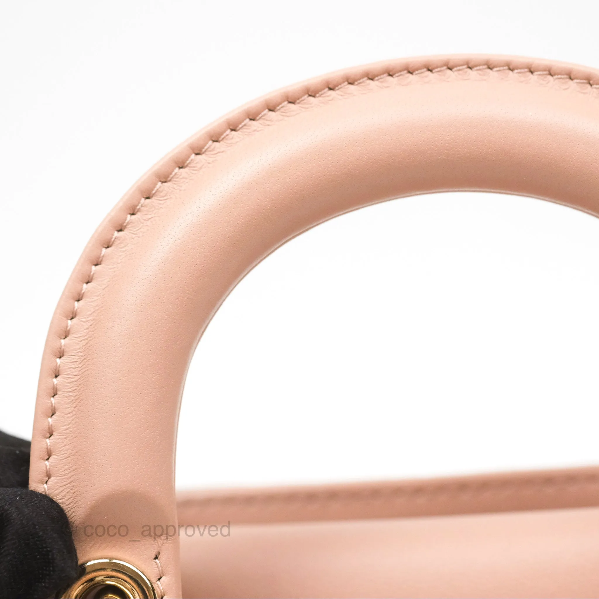 Christian Dior Medium Lady D-Joy Nude Pink Lambskin Heart Quilted