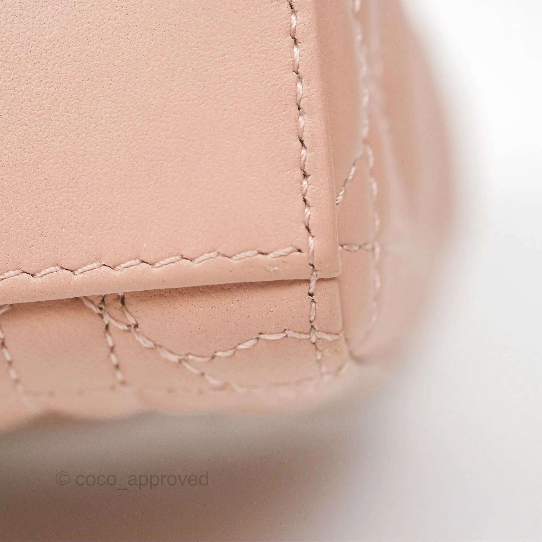 Christian Dior Medium Lady D-Joy Nude Pink Lambskin Heart Quilted