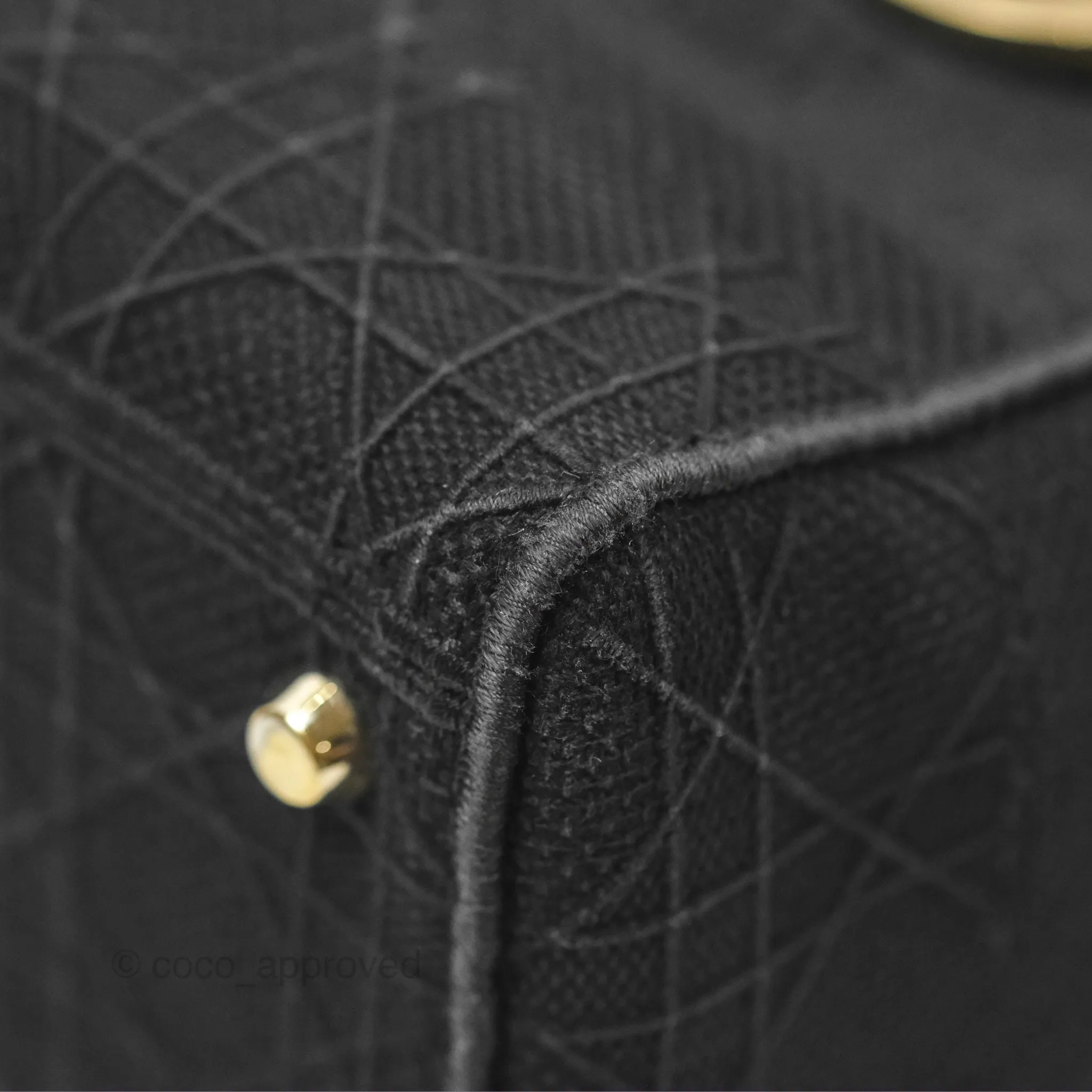 Christian Dior Medium Lady D-Lite Bag Black Cannage Embroidery Gold Hardware