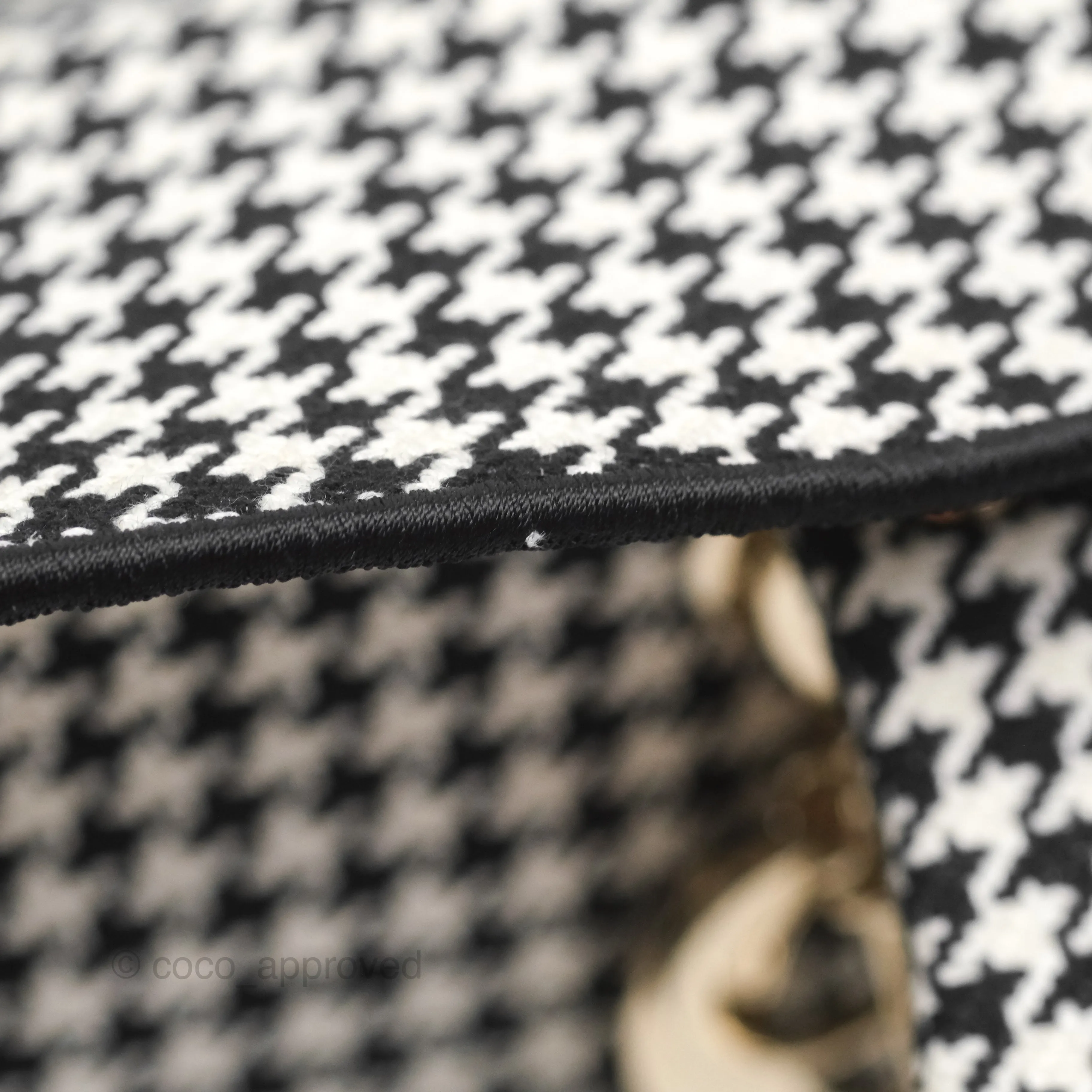 Christian Dior Medium Lady D-Lite Bag Black White Houndstooth