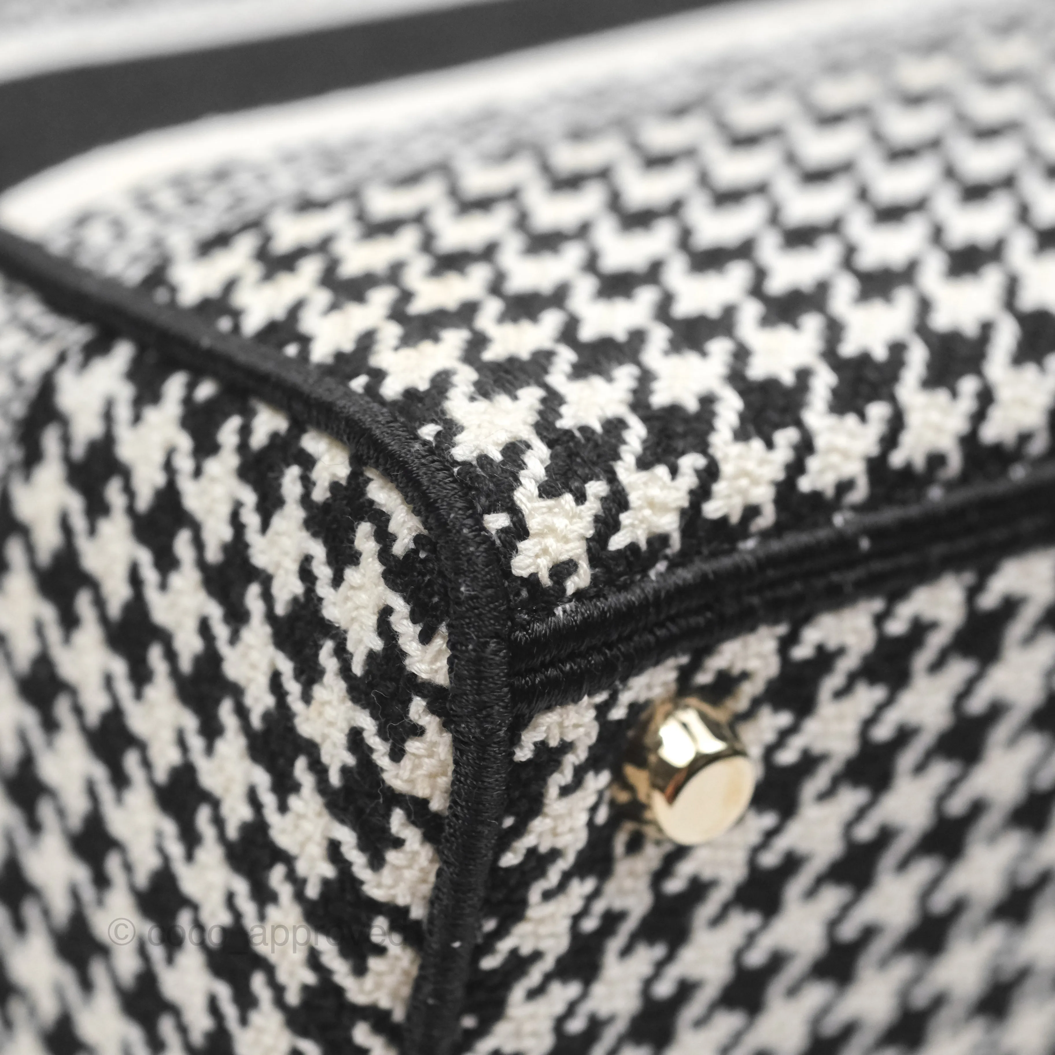 Christian Dior Medium Lady D-Lite Bag Black White Houndstooth