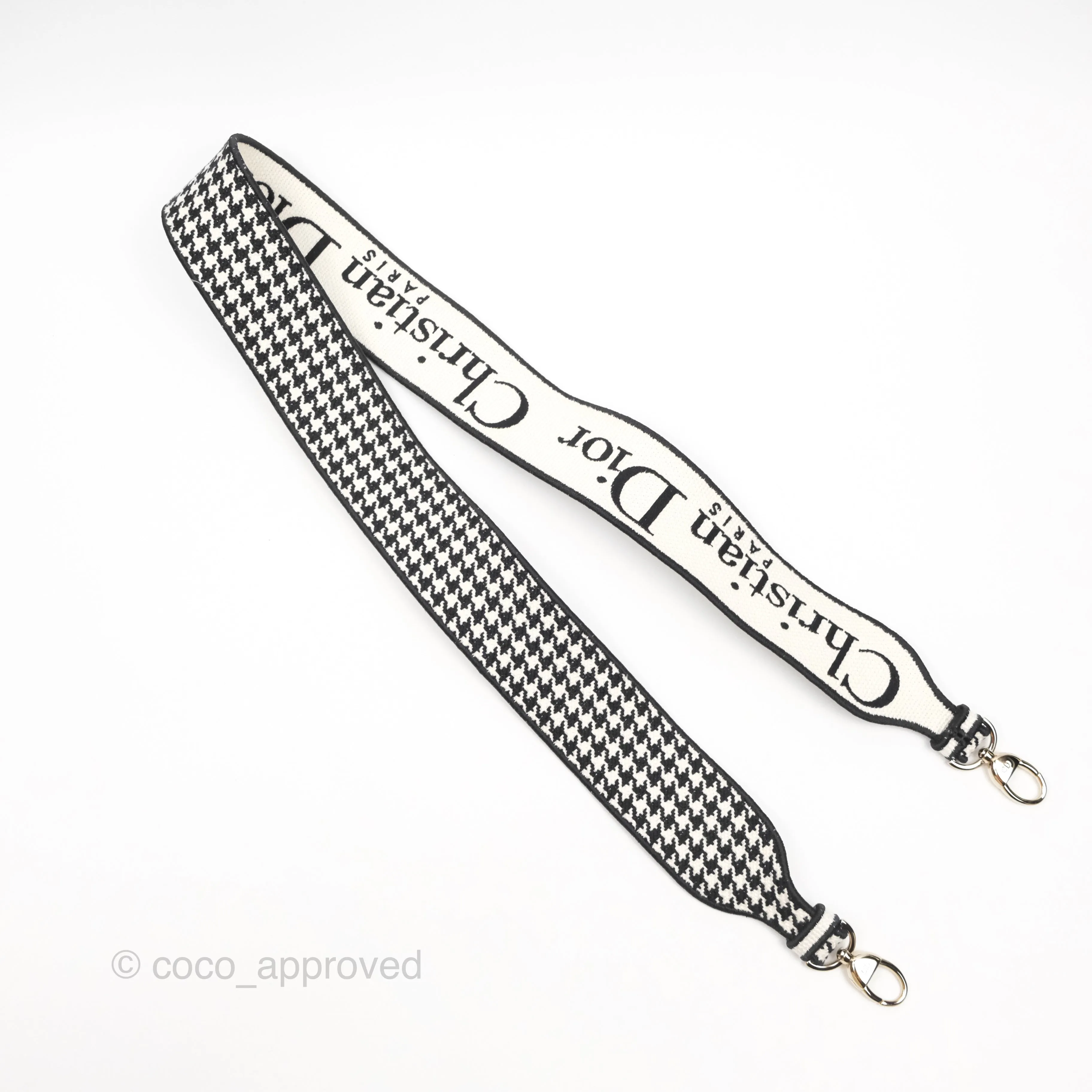 Christian Dior Medium Lady D-Lite Bag Black White Houndstooth