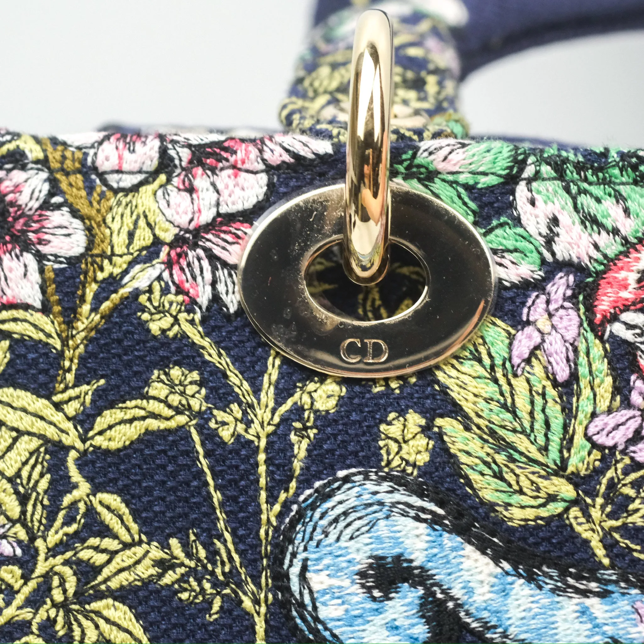 Christian Dior Medium Lady D-Lite Bag Blue Dior Multicolor Constellation Embroidered
