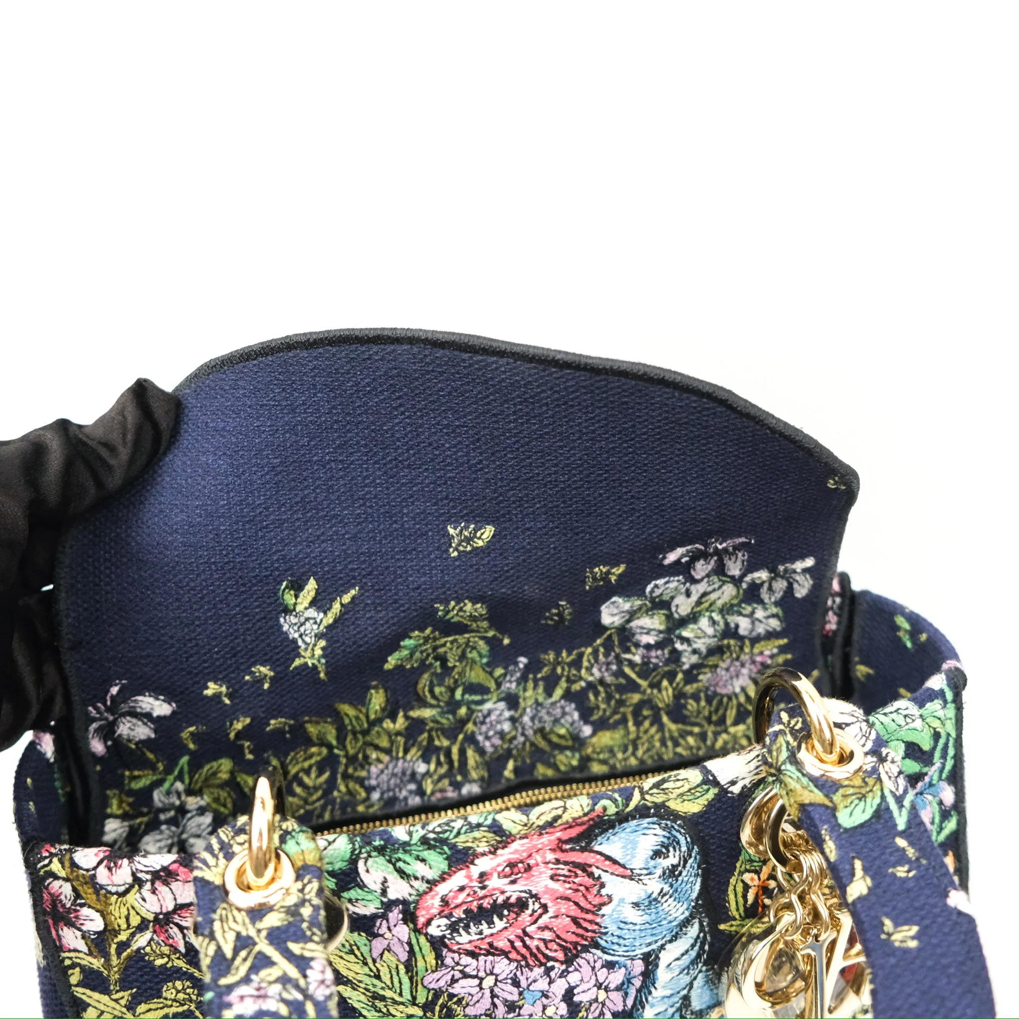 Christian Dior Medium Lady D-Lite Bag Blue Dior Multicolor Constellation Embroidered