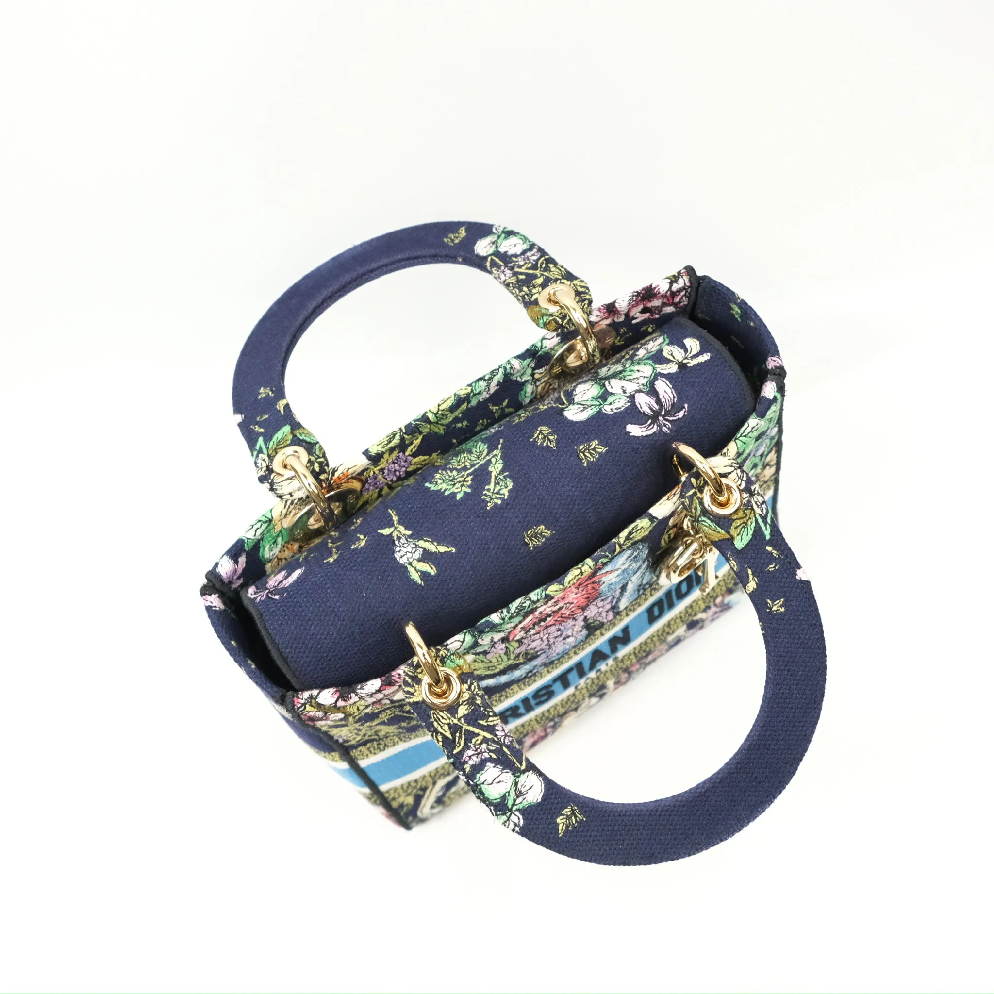 Christian Dior Medium Lady D-Lite Bag Blue Dior Multicolor Constellation Embroidered