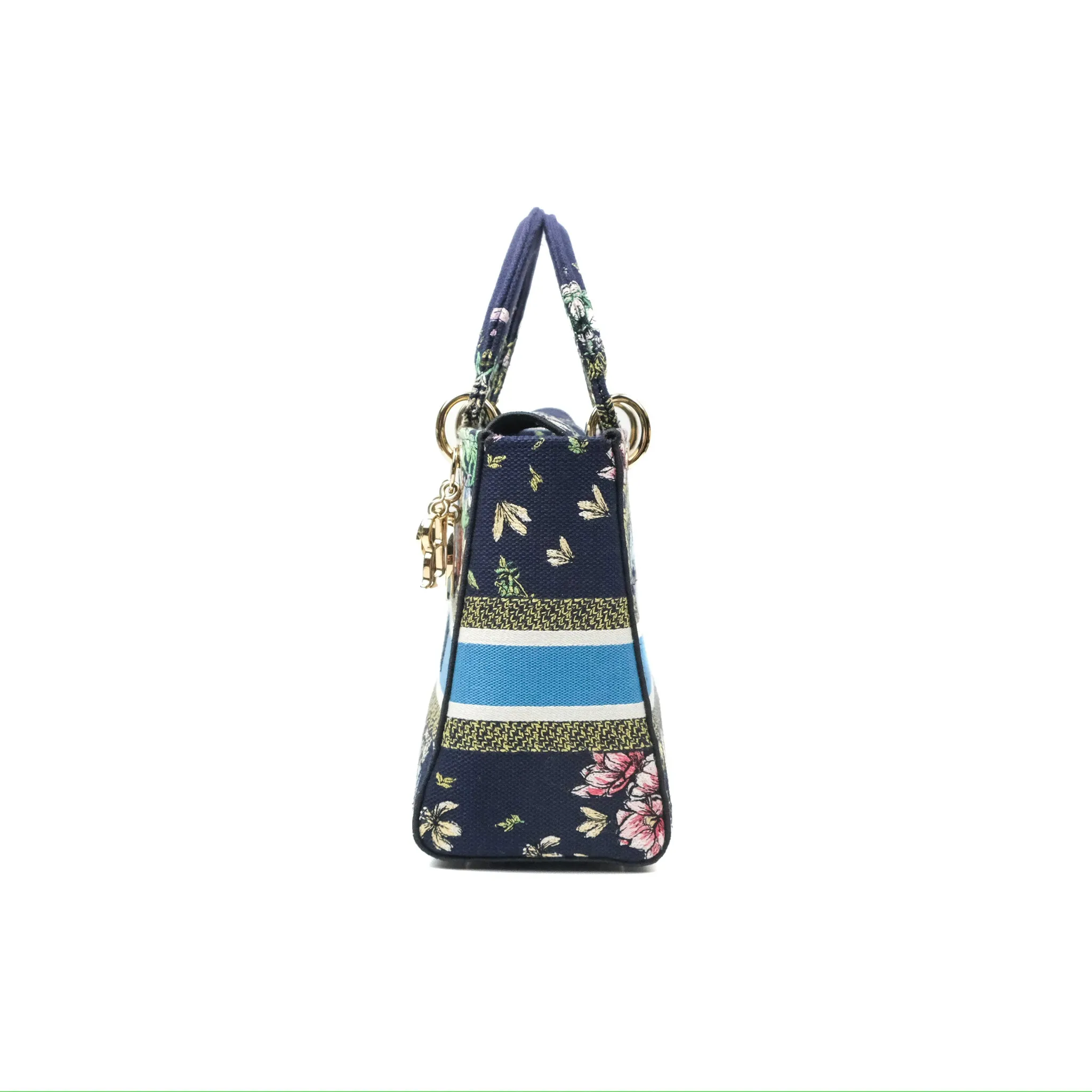 Christian Dior Medium Lady D-Lite Bag Blue Dior Multicolor Constellation Embroidered