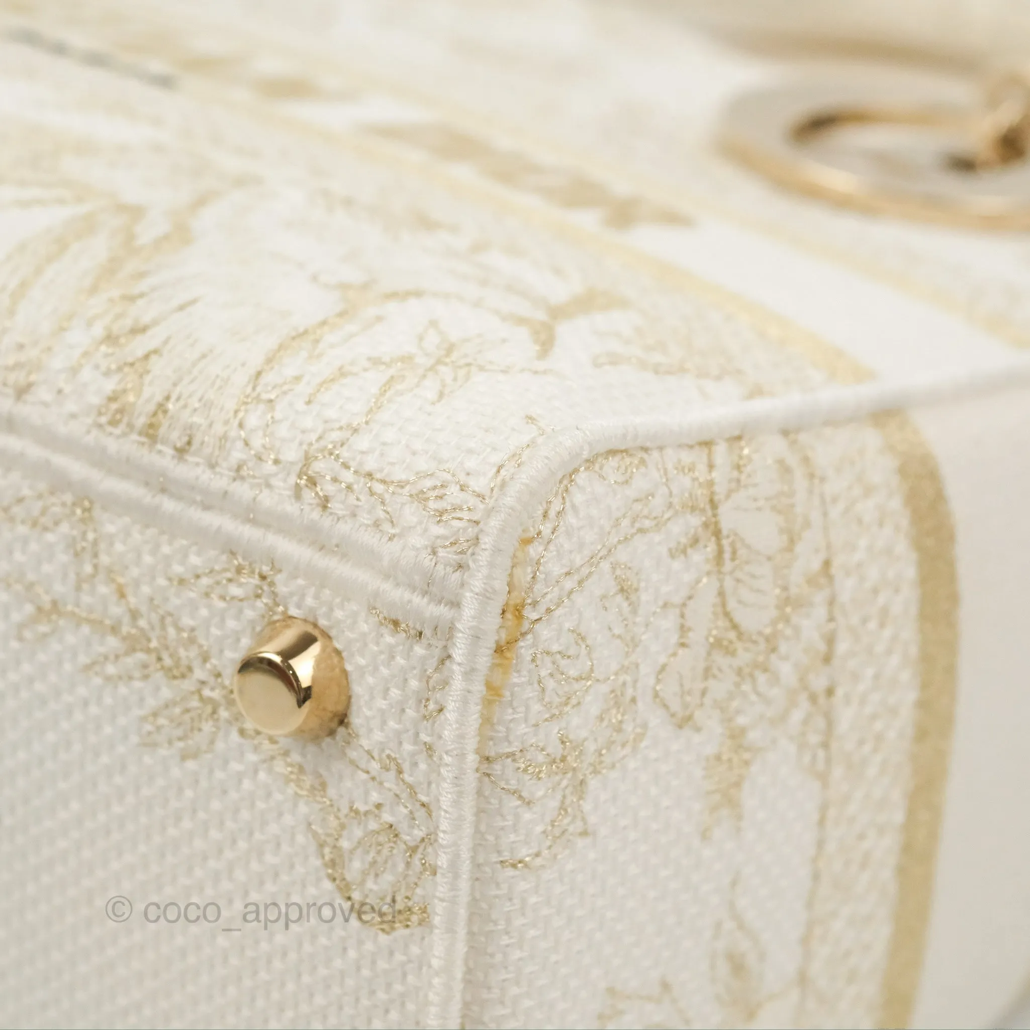 Christian Dior Medium Lady D-Lite Bag Dior Jardin d'Hiver Embroidery White