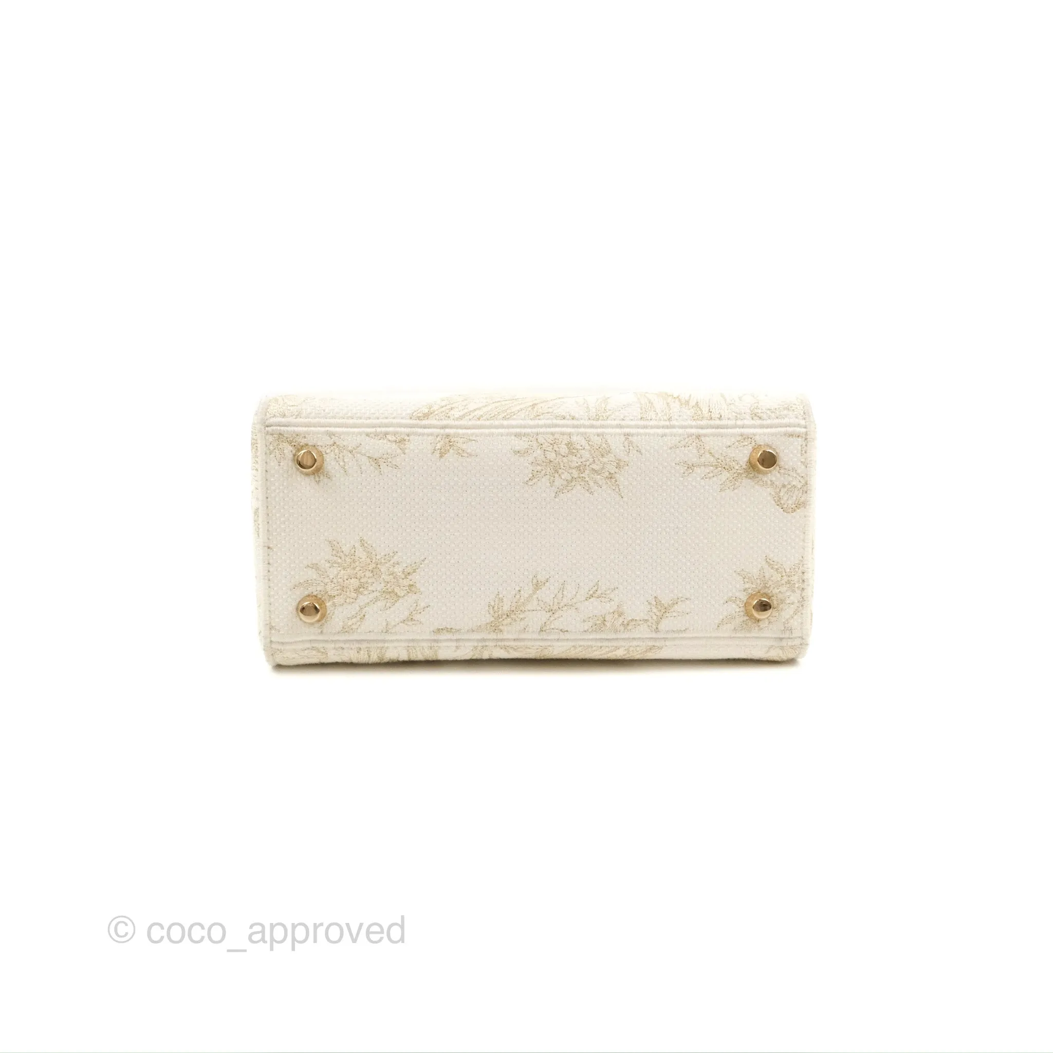 Christian Dior Medium Lady D-Lite Bag Dior Jardin d'Hiver Embroidery White
