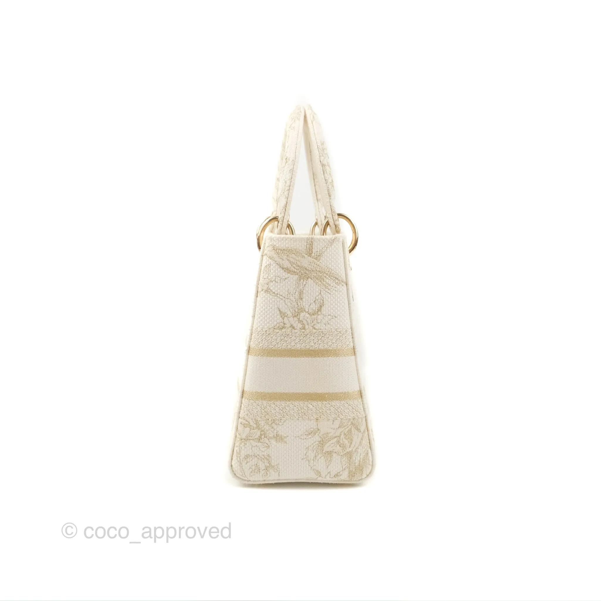 Christian Dior Medium Lady D-Lite Bag Dior Jardin d'Hiver Embroidery White