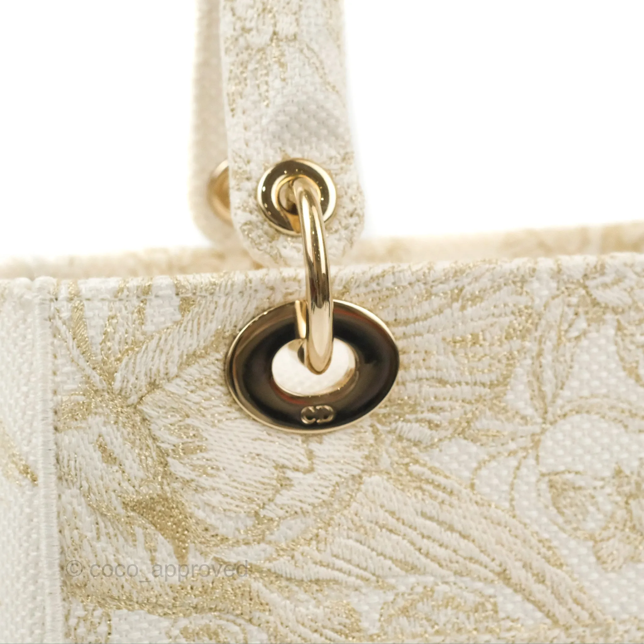 Christian Dior Medium Lady D-Lite Bag Dior Jardin d'Hiver Embroidery White