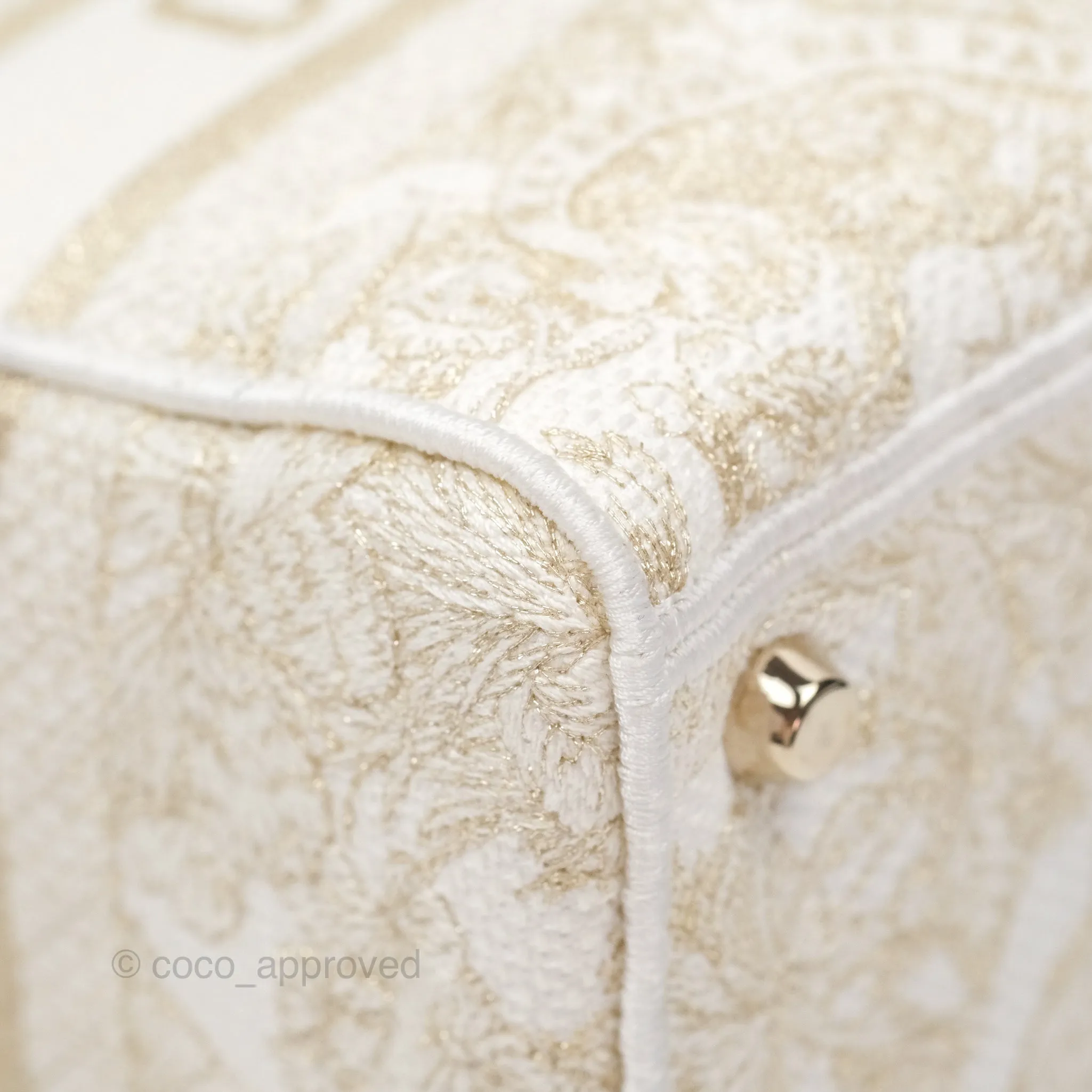 Christian Dior Medium Lady D-Lite Bag Dior Jardin d'Hiver Embroidery White