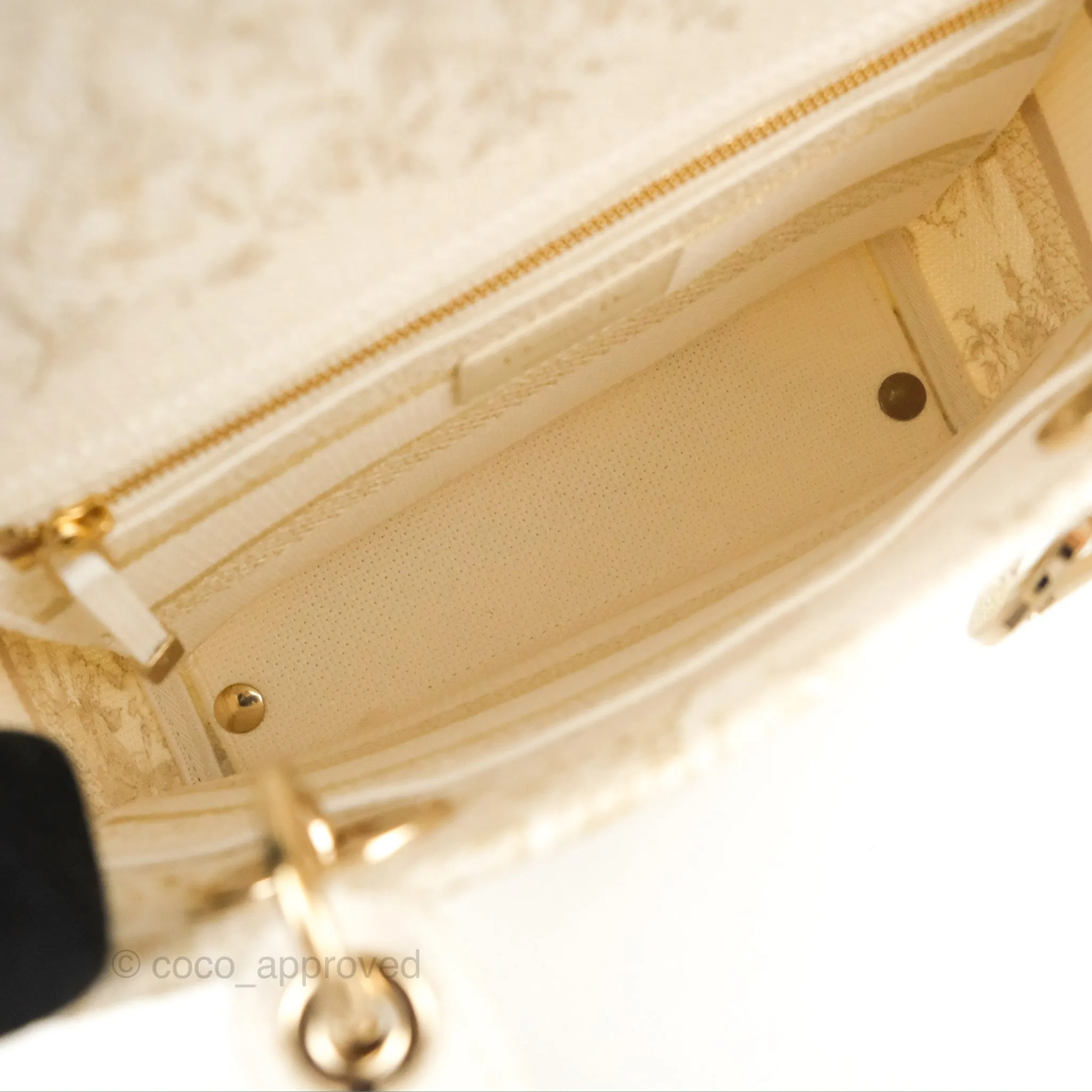 Christian Dior Medium Lady D-Lite Bag Dior Jardin d'Hiver Embroidery White