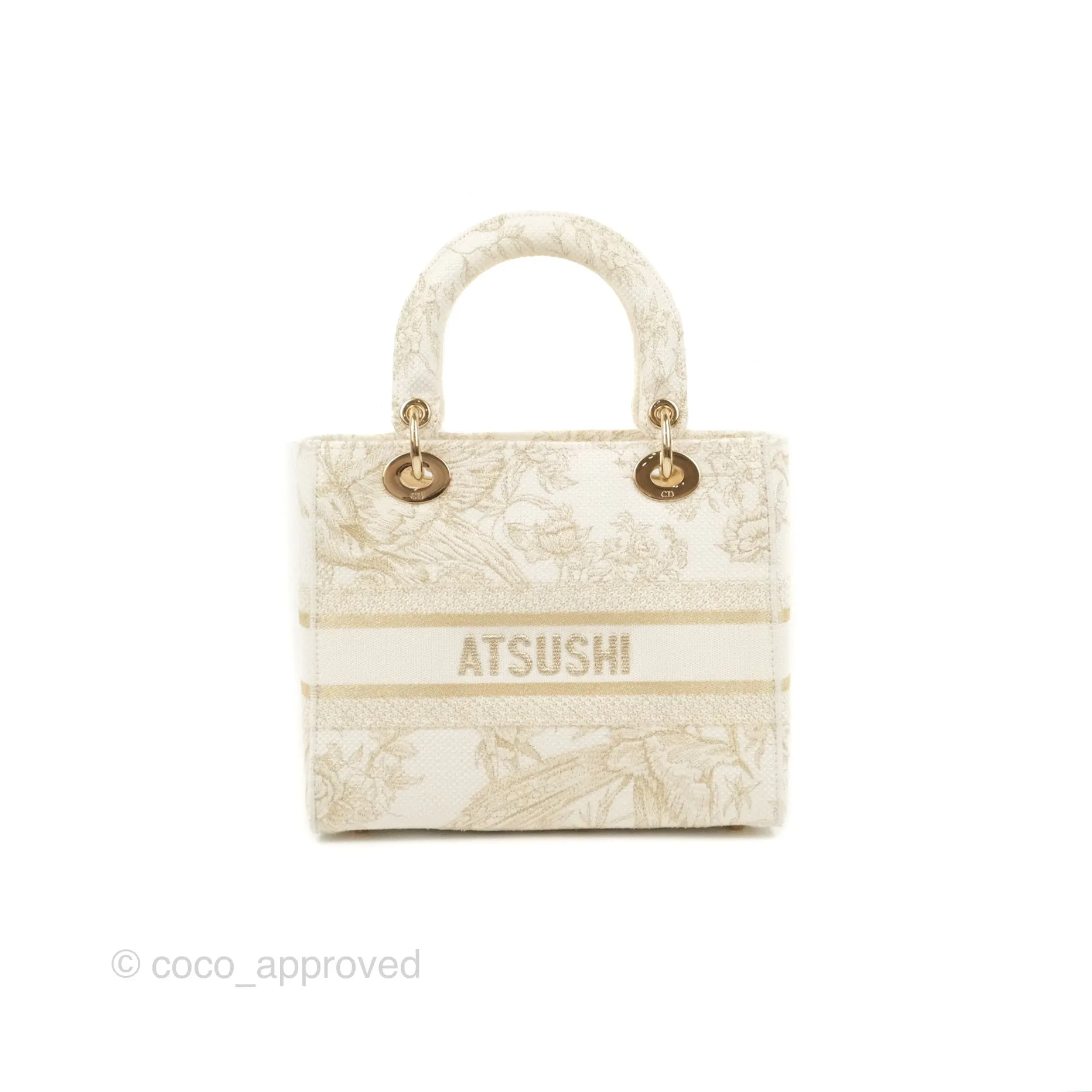 Christian Dior Medium Lady D-Lite Bag Dior Jardin d'Hiver Embroidery White