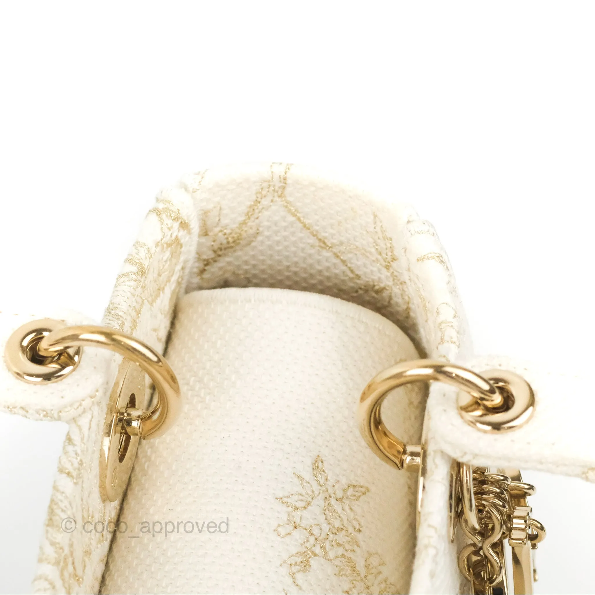 Christian Dior Medium Lady D-Lite Bag Dior Jardin d'Hiver Embroidery White