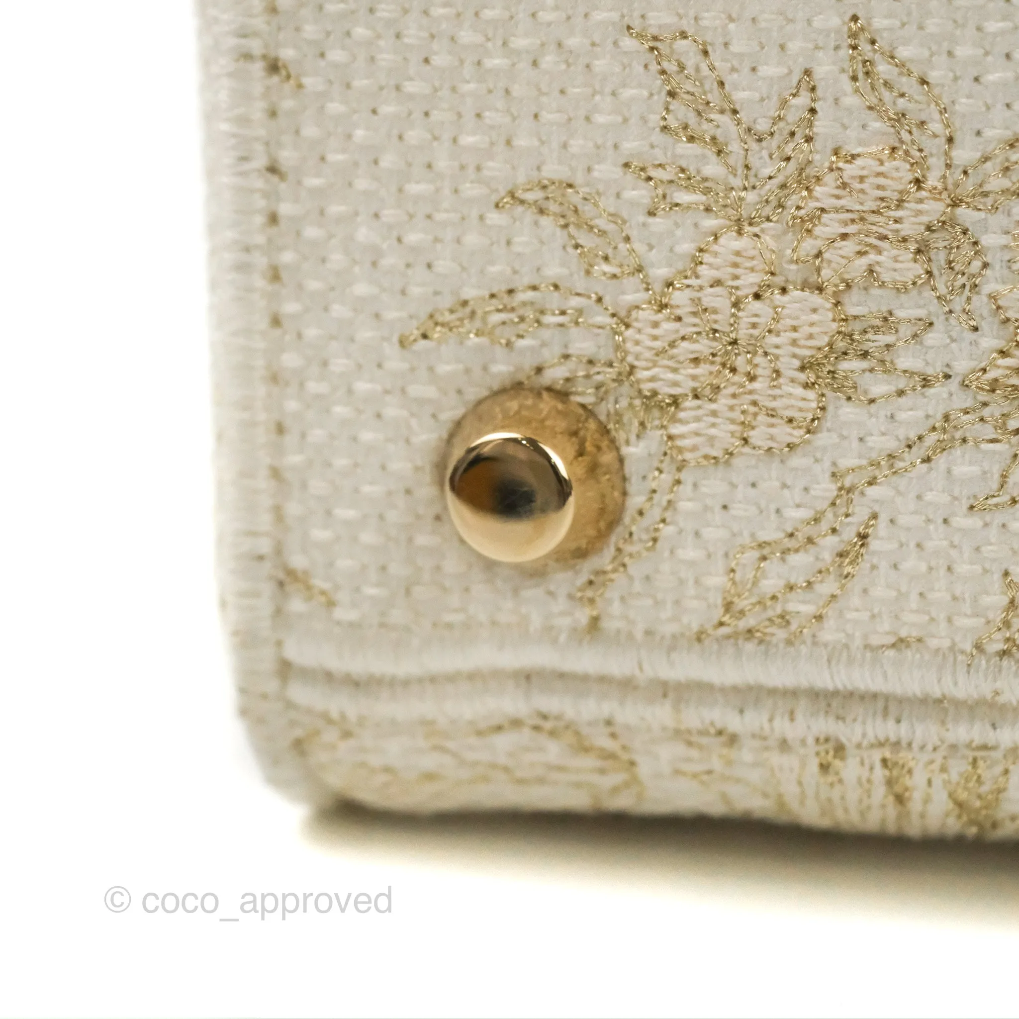 Christian Dior Medium Lady D-Lite Bag Dior Jardin d'Hiver Embroidery White