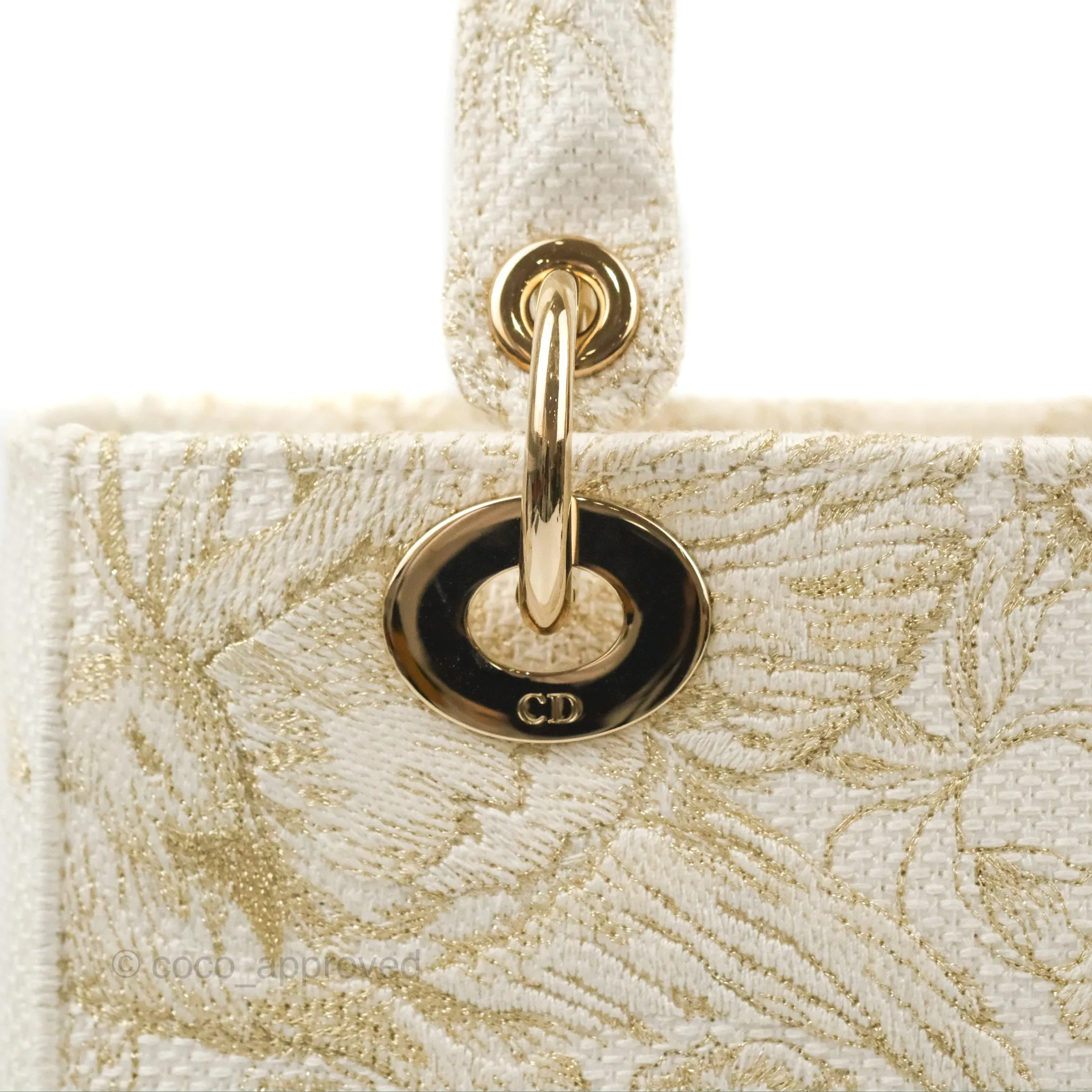Christian Dior Medium Lady D-Lite Bag Dior Jardin d'Hiver Embroidery White