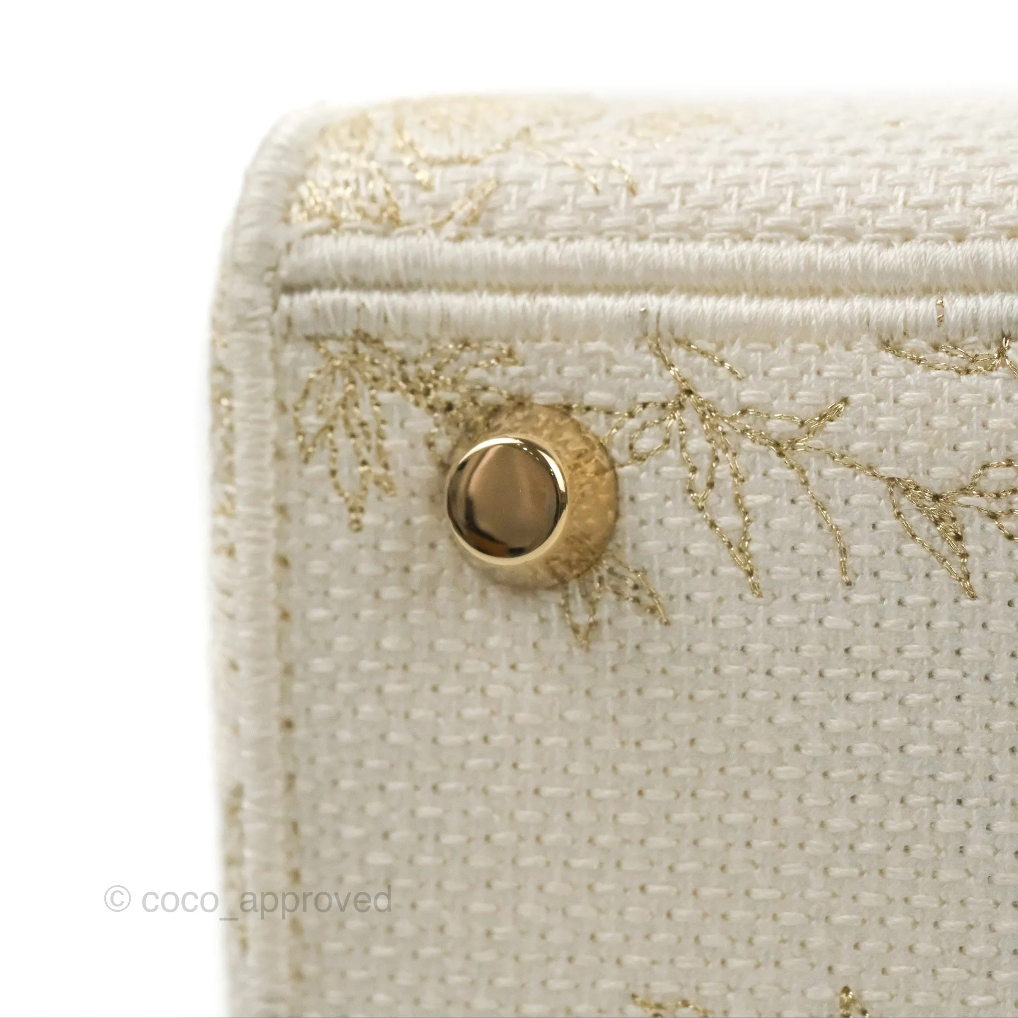 Christian Dior Medium Lady D-Lite Bag Dior Jardin d'Hiver Embroidery White