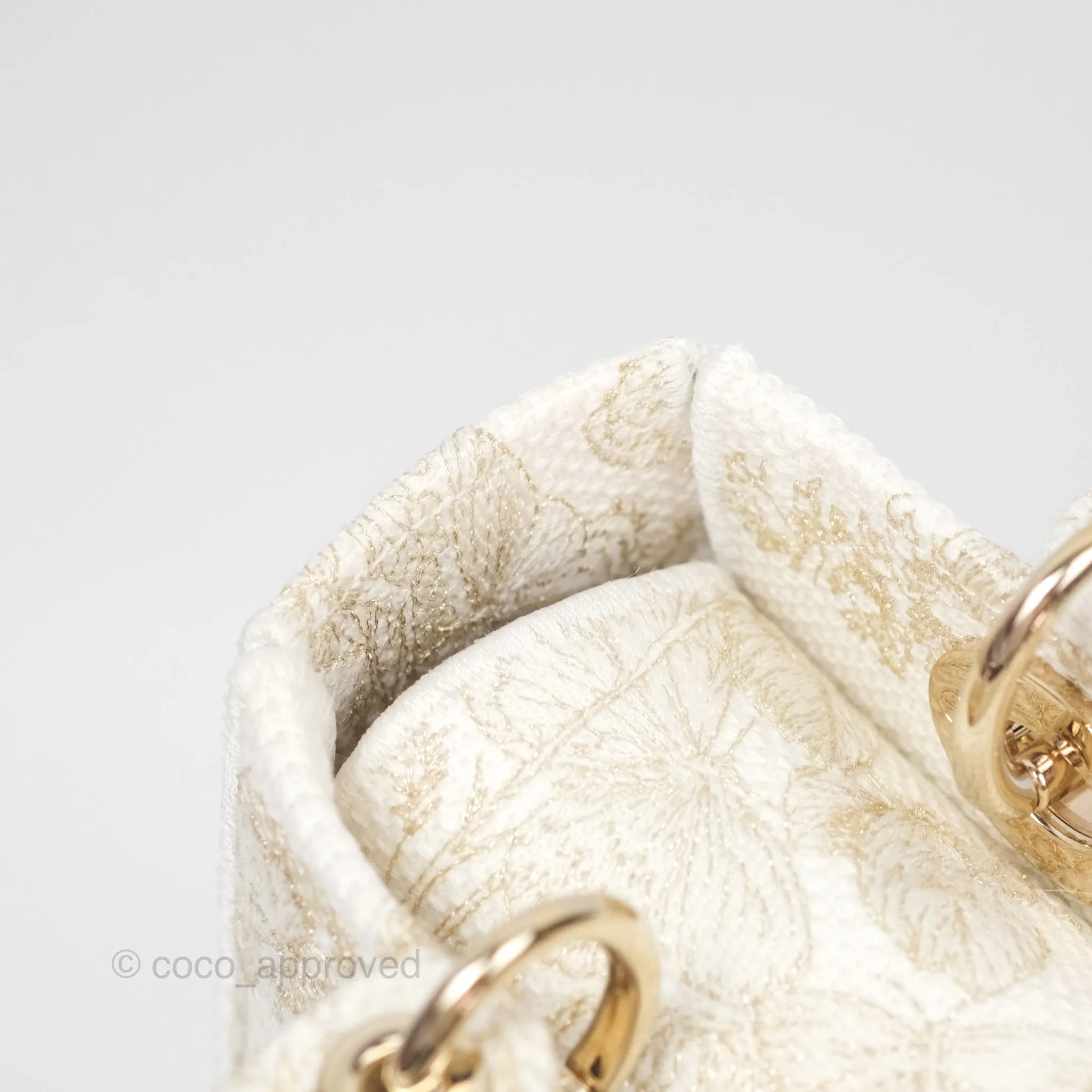 Christian Dior Medium Lady D-Lite Bag Dior Jardin d'Hiver Embroidery White