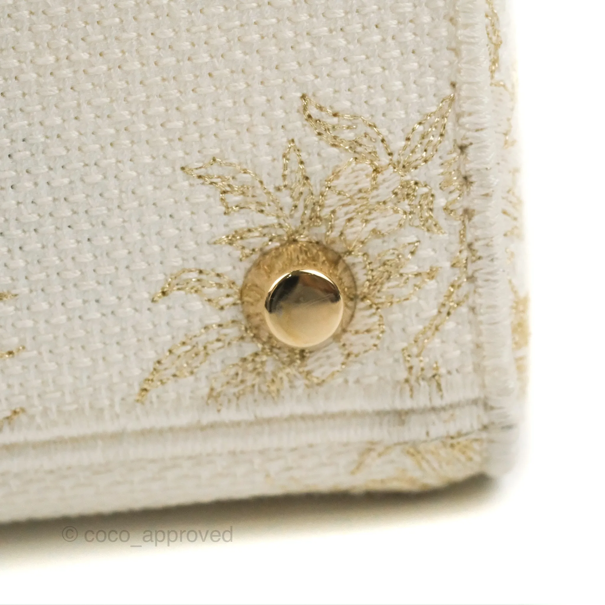 Christian Dior Medium Lady D-Lite Bag Dior Jardin d'Hiver Embroidery White