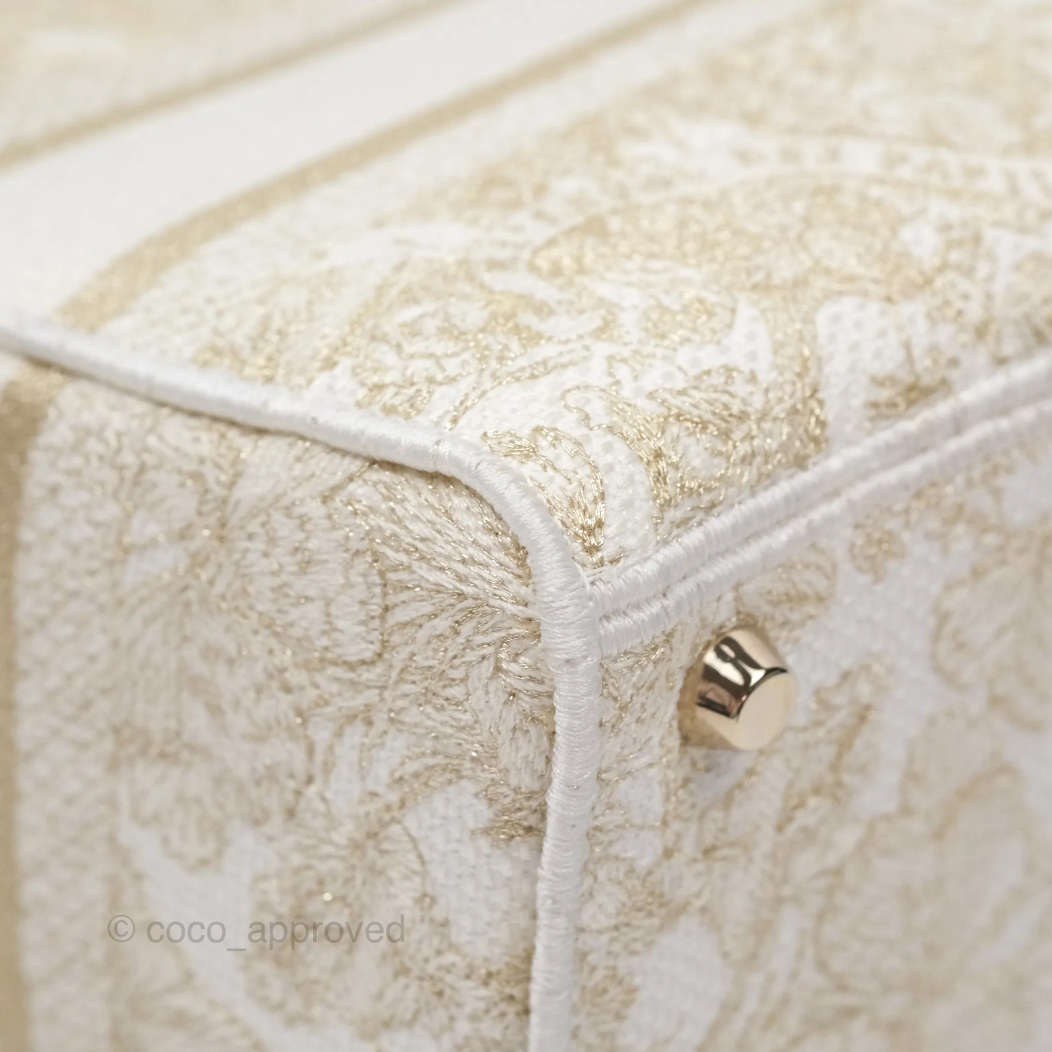Christian Dior Medium Lady D-Lite Bag Dior Jardin d'Hiver Embroidery White