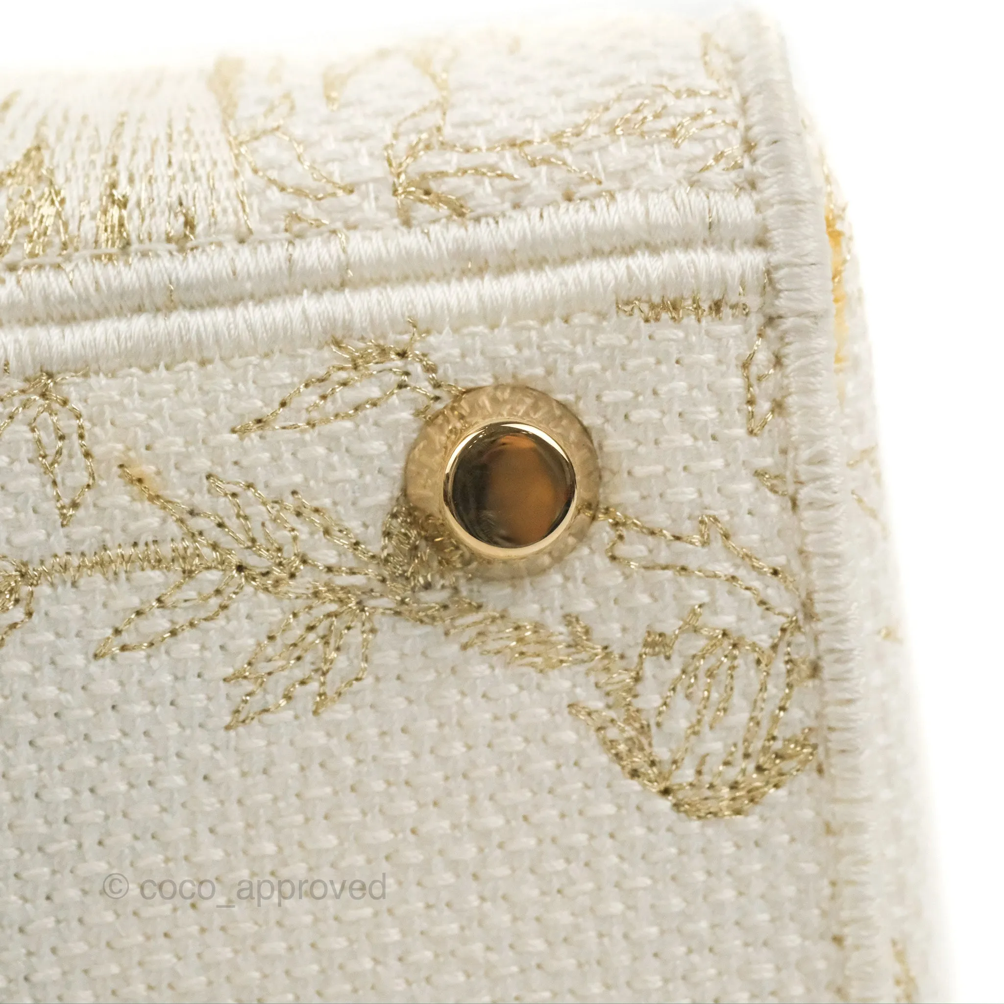 Christian Dior Medium Lady D-Lite Bag Dior Jardin d'Hiver Embroidery White