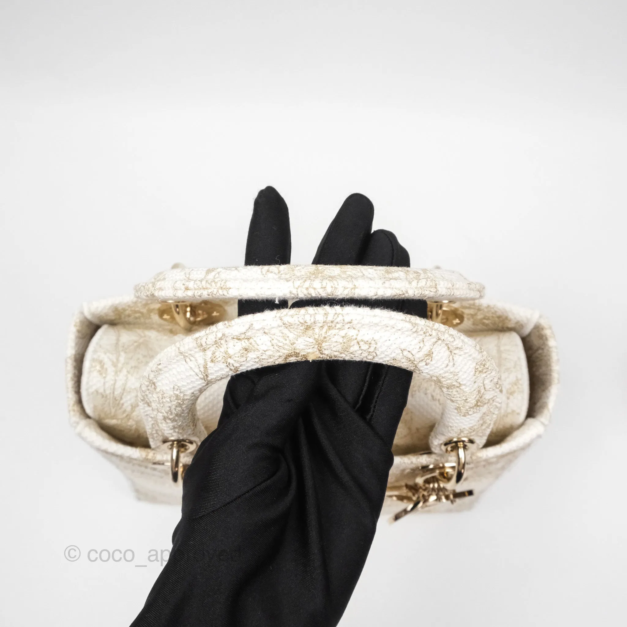 Christian Dior Medium Lady D-Lite Bag Dior Jardin d'Hiver Embroidery White