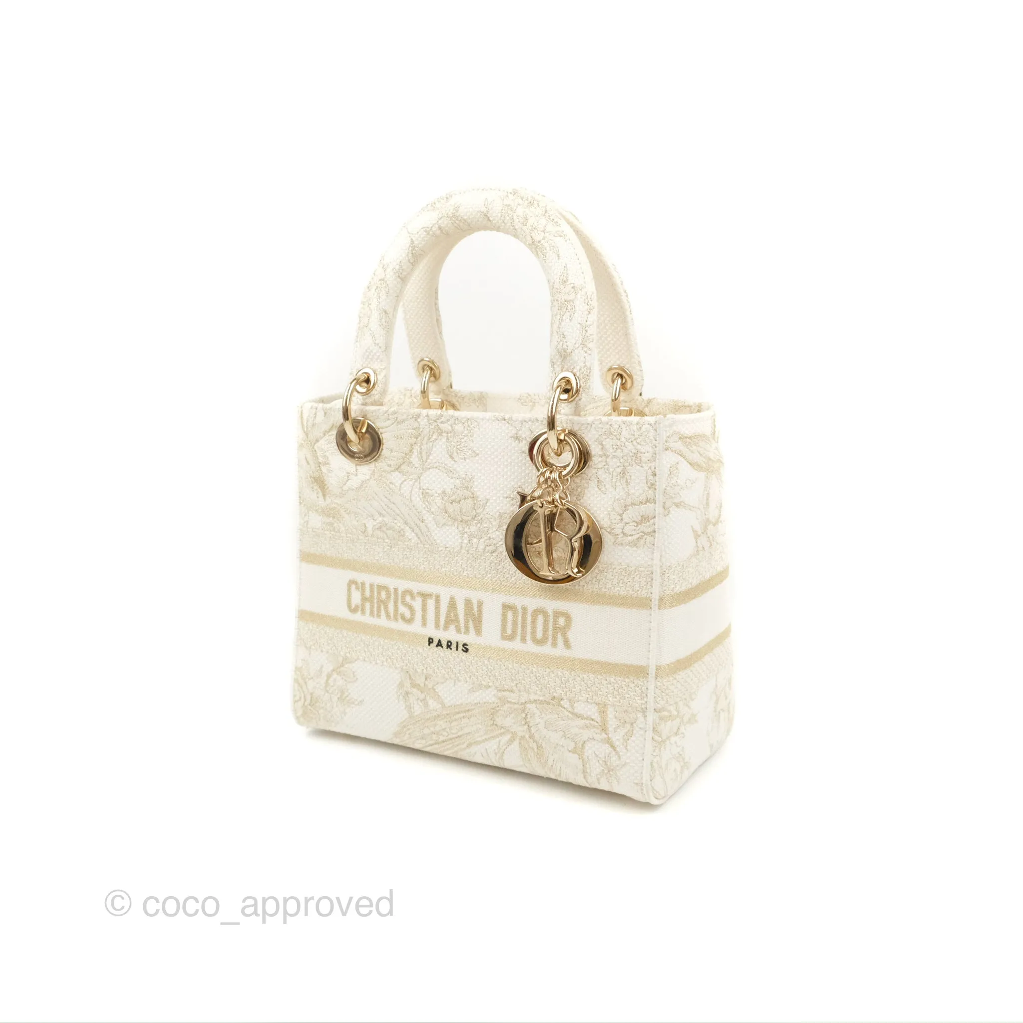 Christian Dior Medium Lady D-Lite Bag Dior Jardin d'Hiver Embroidery White