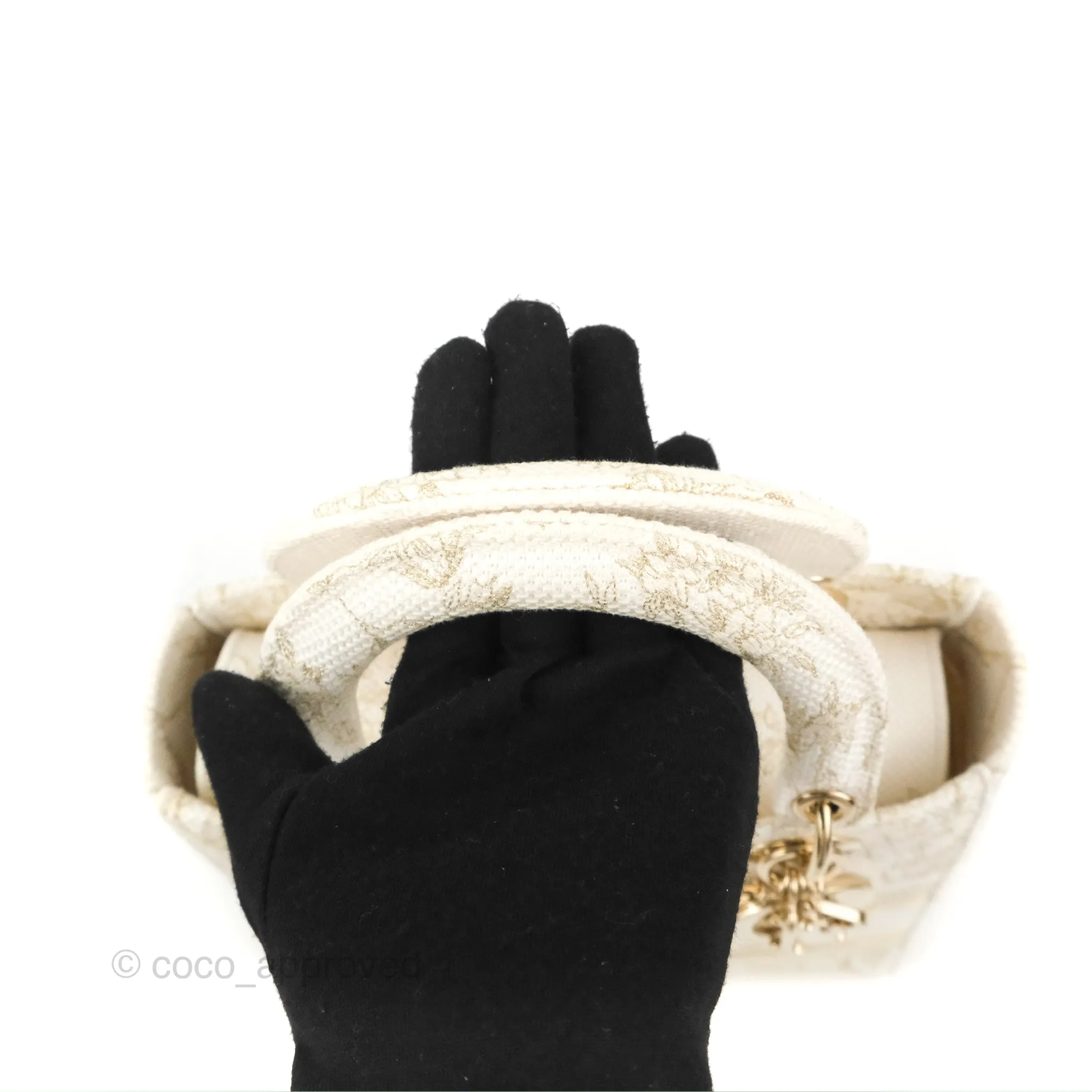 Christian Dior Medium Lady D-Lite Bag Dior Jardin d'Hiver Embroidery White