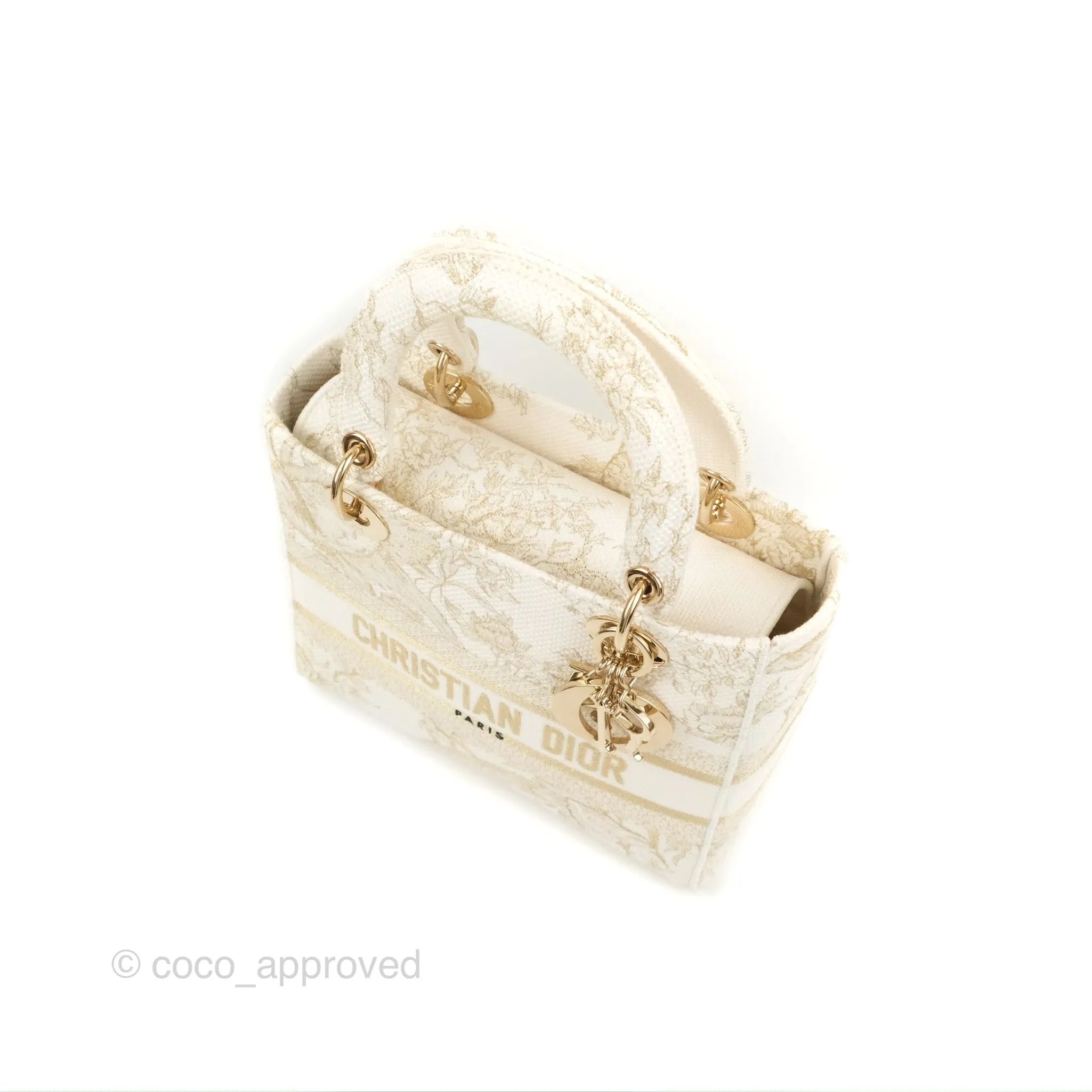 Christian Dior Medium Lady D-Lite Bag Dior Jardin d'Hiver Embroidery White