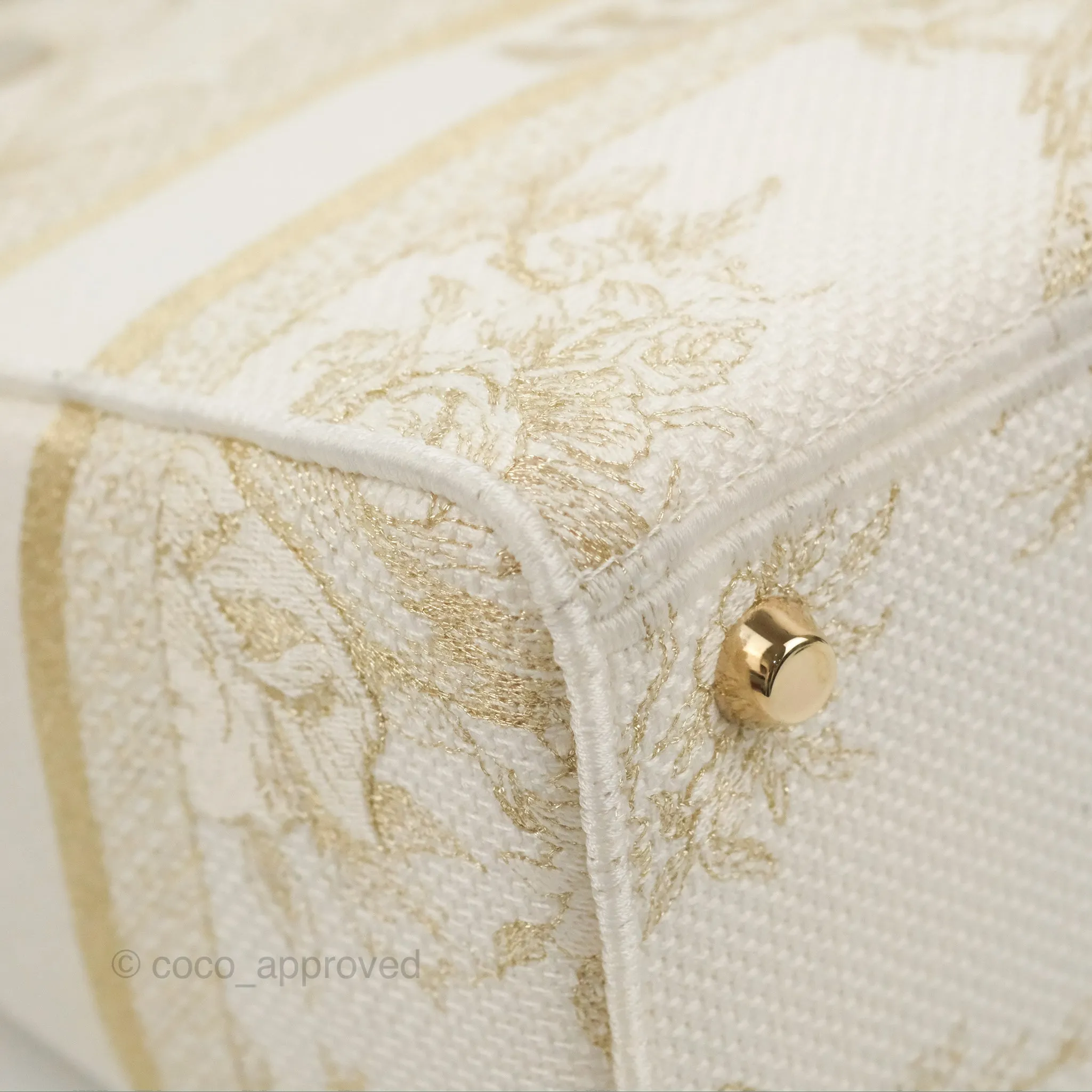 Christian Dior Medium Lady D-Lite Bag Dior Jardin d'Hiver Embroidery White