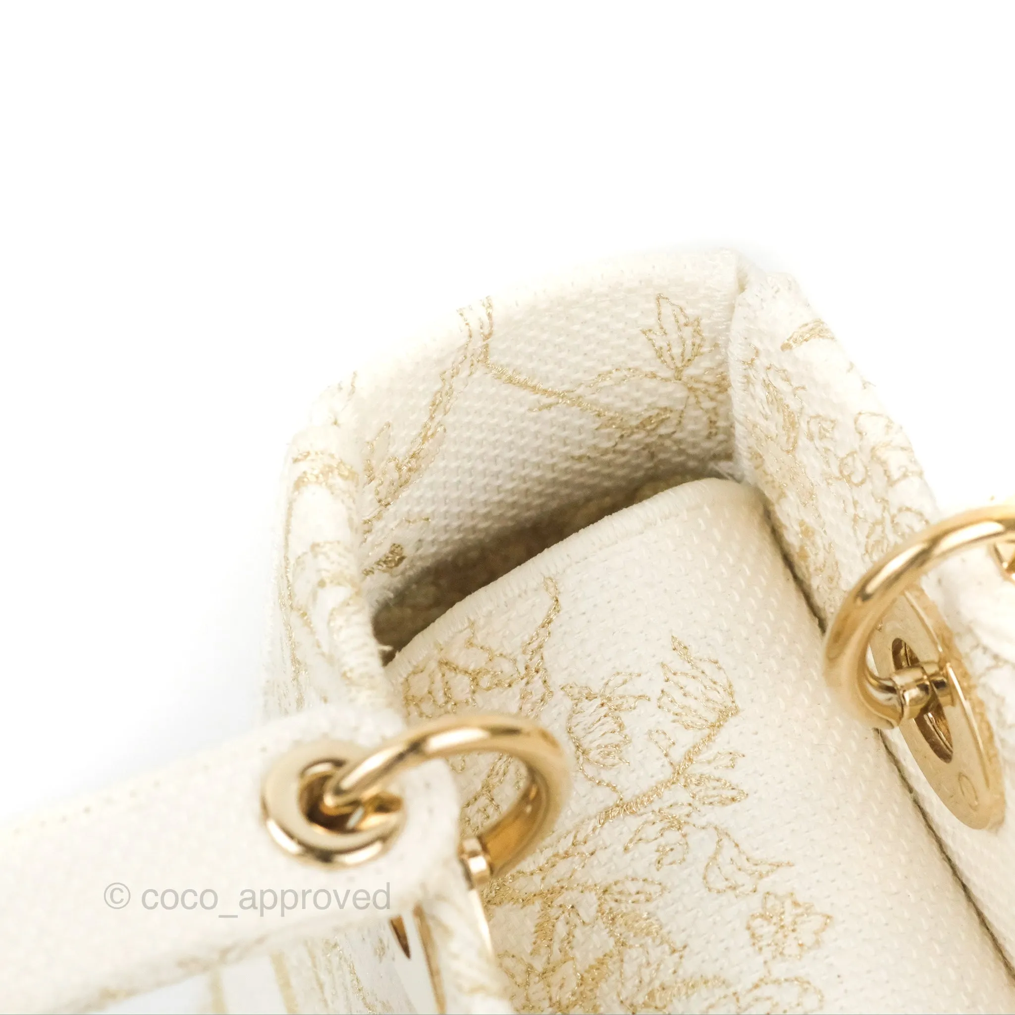 Christian Dior Medium Lady D-Lite Bag Dior Jardin d'Hiver Embroidery White