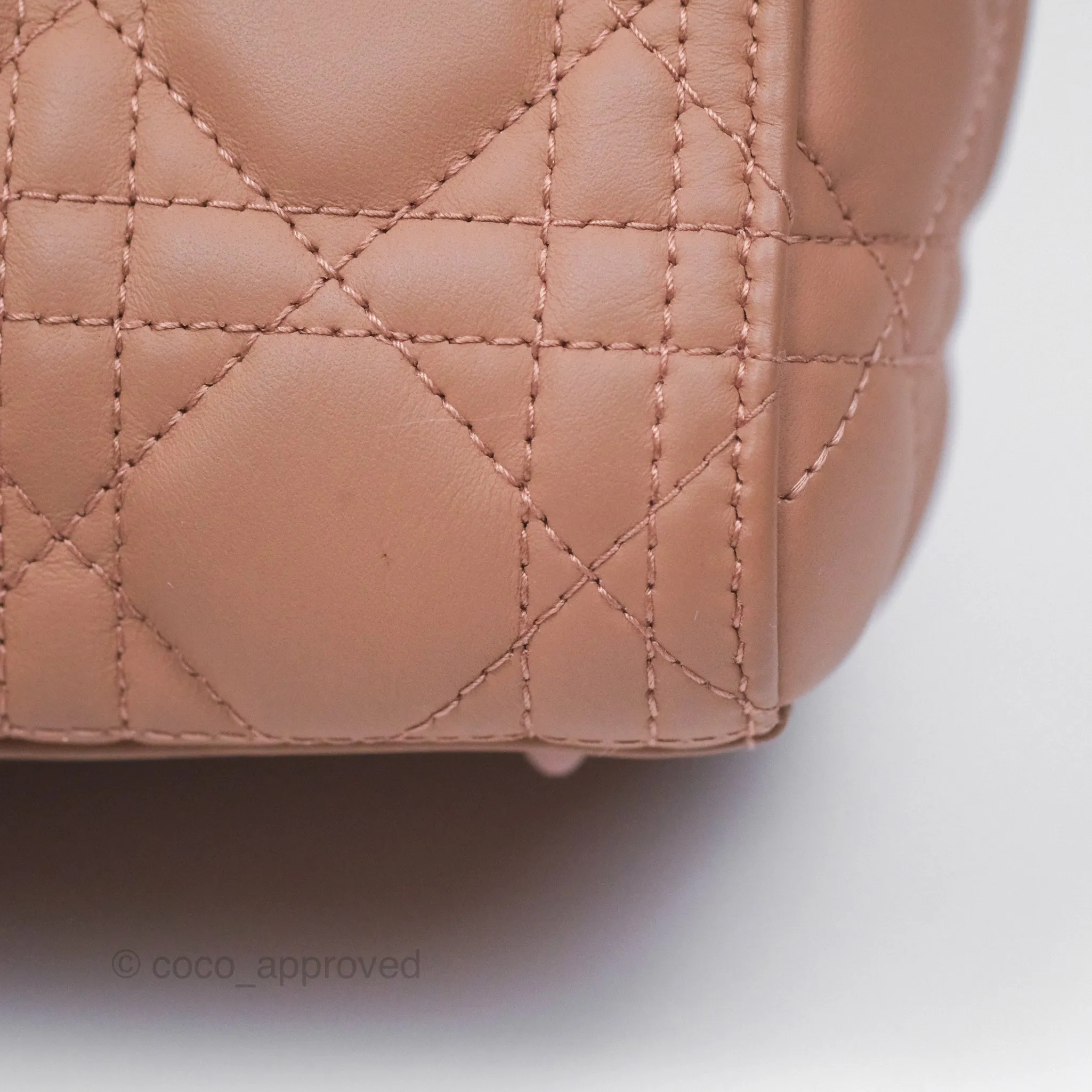 Christian Dior Medium Lady Dior Blush Ultramatte Cannage Calfskin