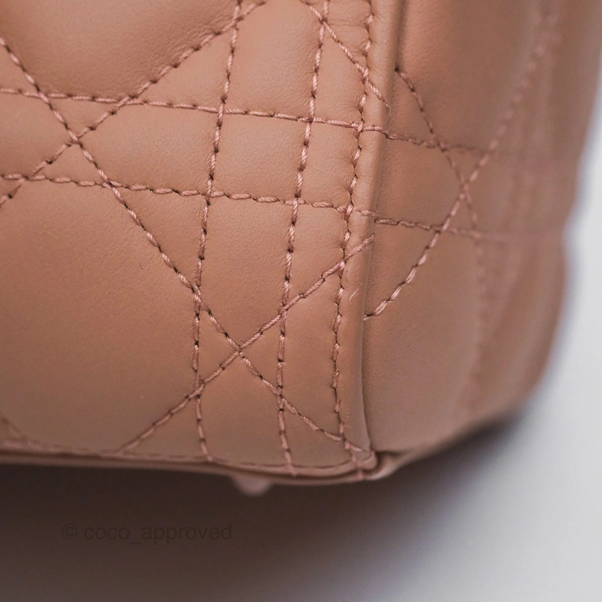 Christian Dior Medium Lady Dior Blush Ultramatte Cannage Calfskin