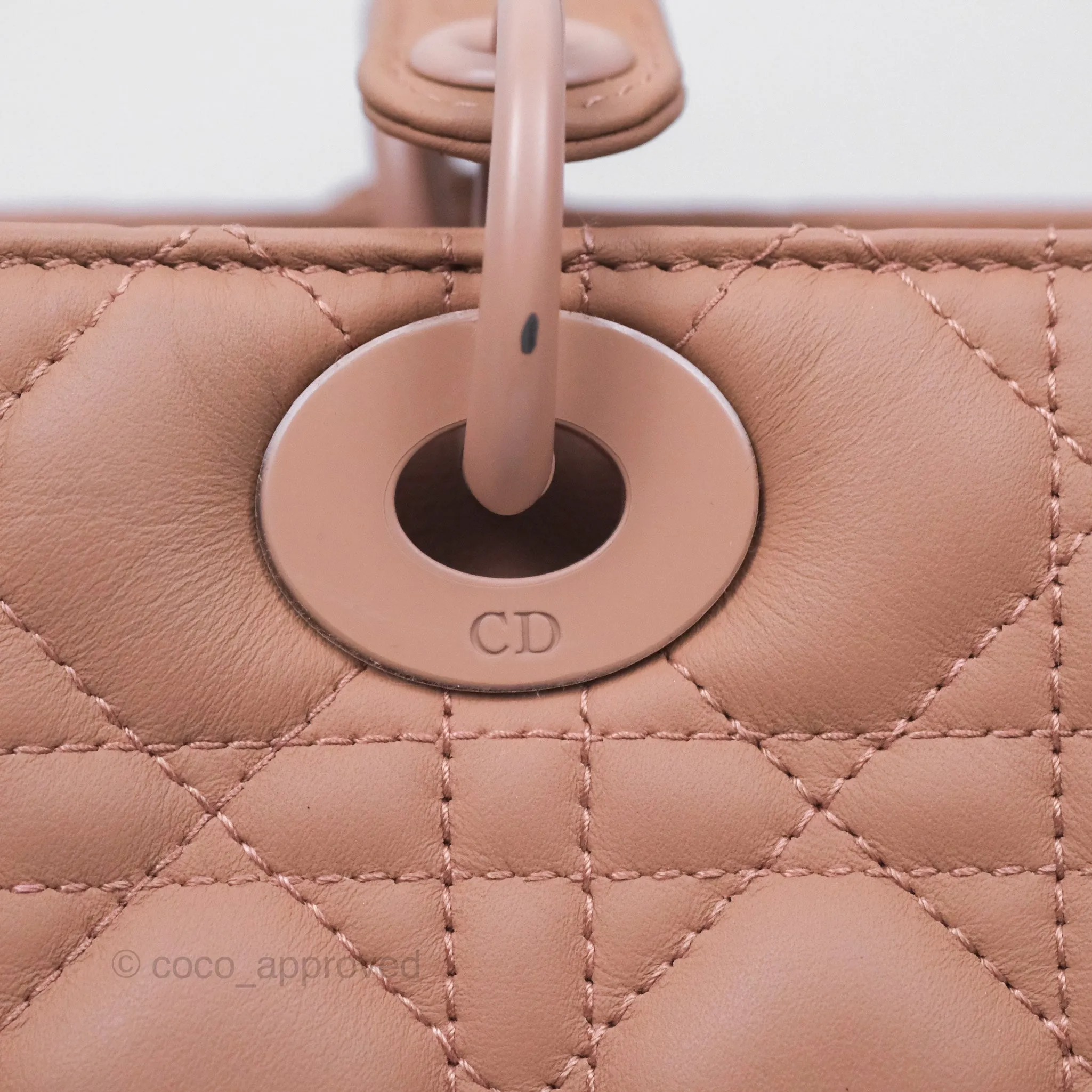 Christian Dior Medium Lady Dior Blush Ultramatte Cannage Calfskin