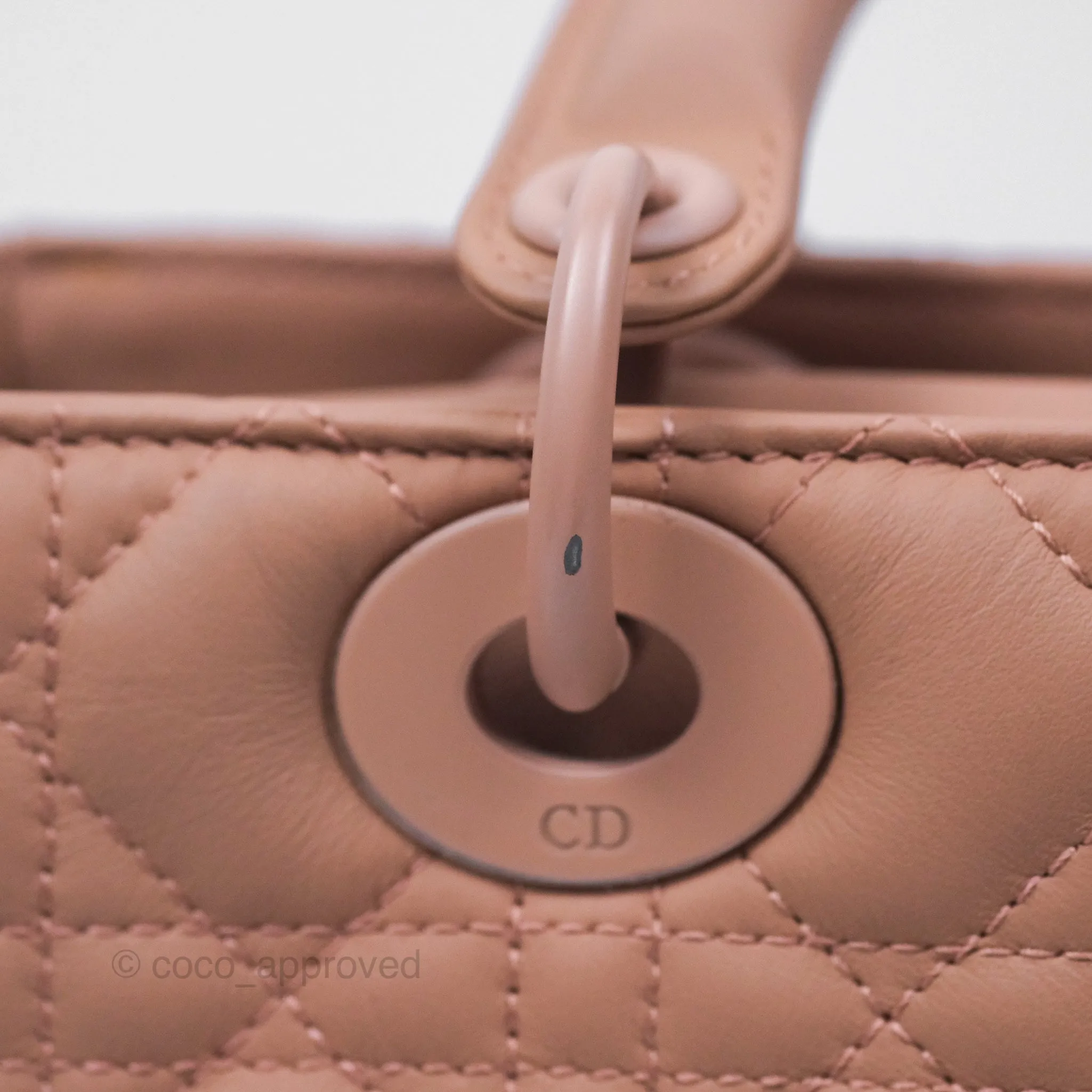 Christian Dior Medium Lady Dior Blush Ultramatte Cannage Calfskin