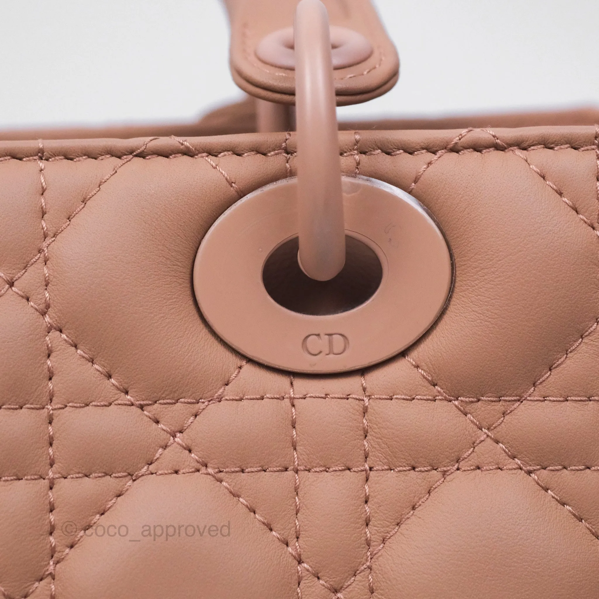 Christian Dior Medium Lady Dior Blush Ultramatte Cannage Calfskin