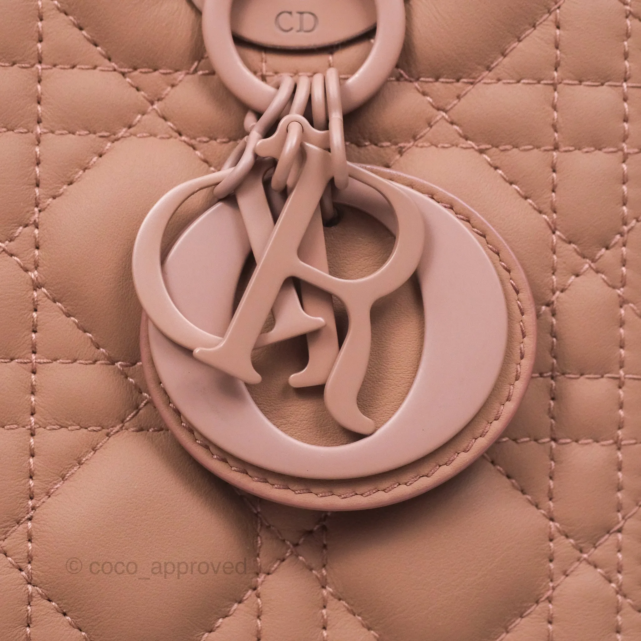 Christian Dior Medium Lady Dior Blush Ultramatte Cannage Calfskin