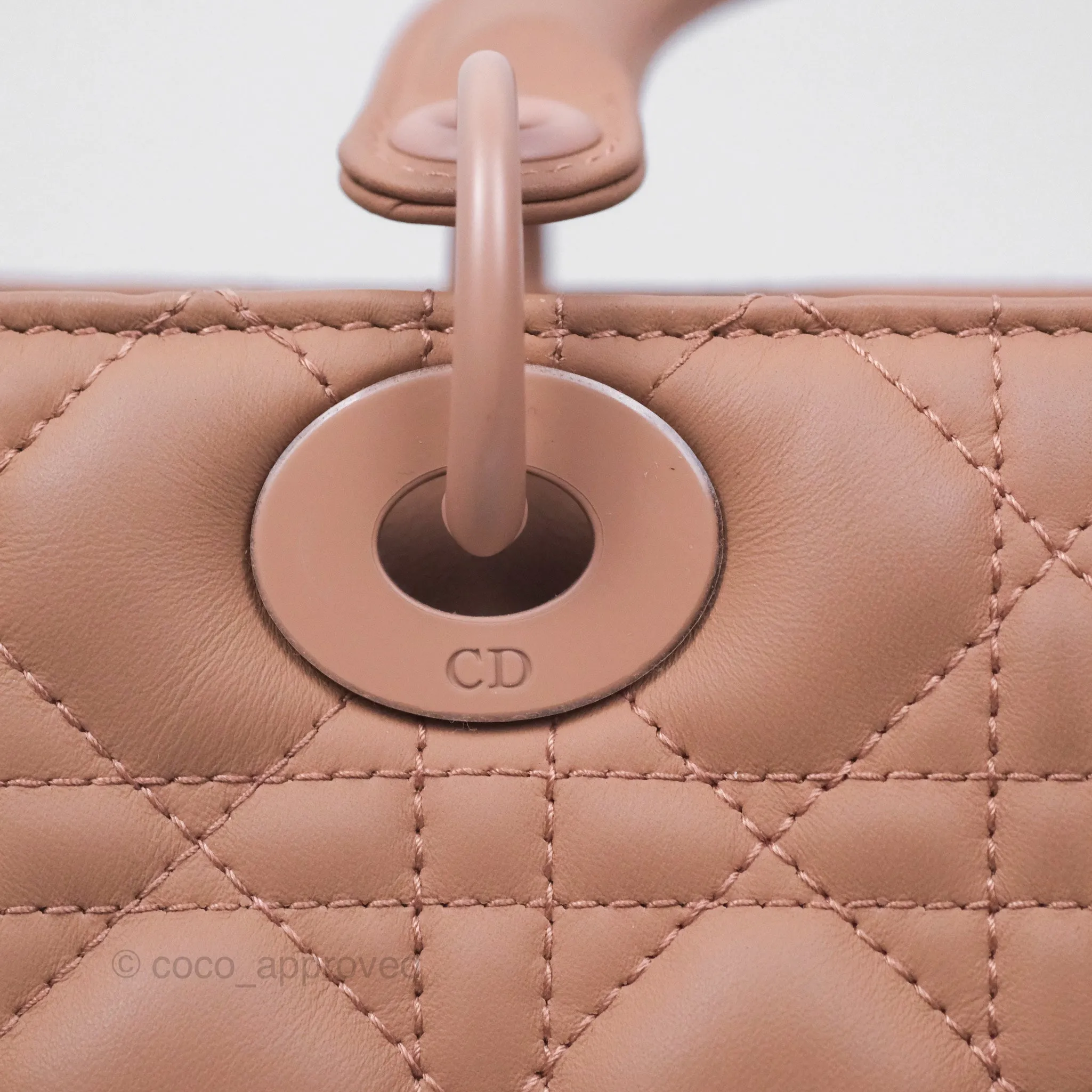 Christian Dior Medium Lady Dior Blush Ultramatte Cannage Calfskin