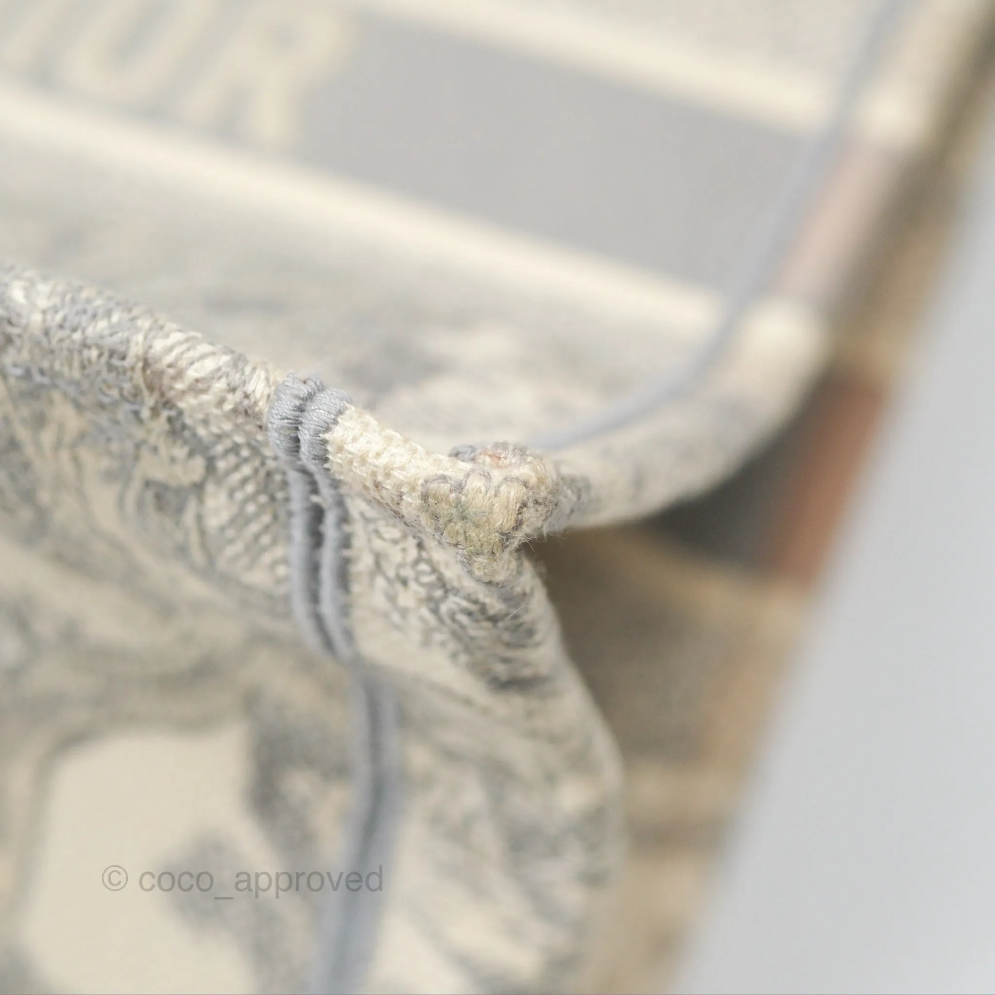 Christian Dior Medium (Old Small) Book Tote Embroidered Toile De Jouy Light Grey Canvas